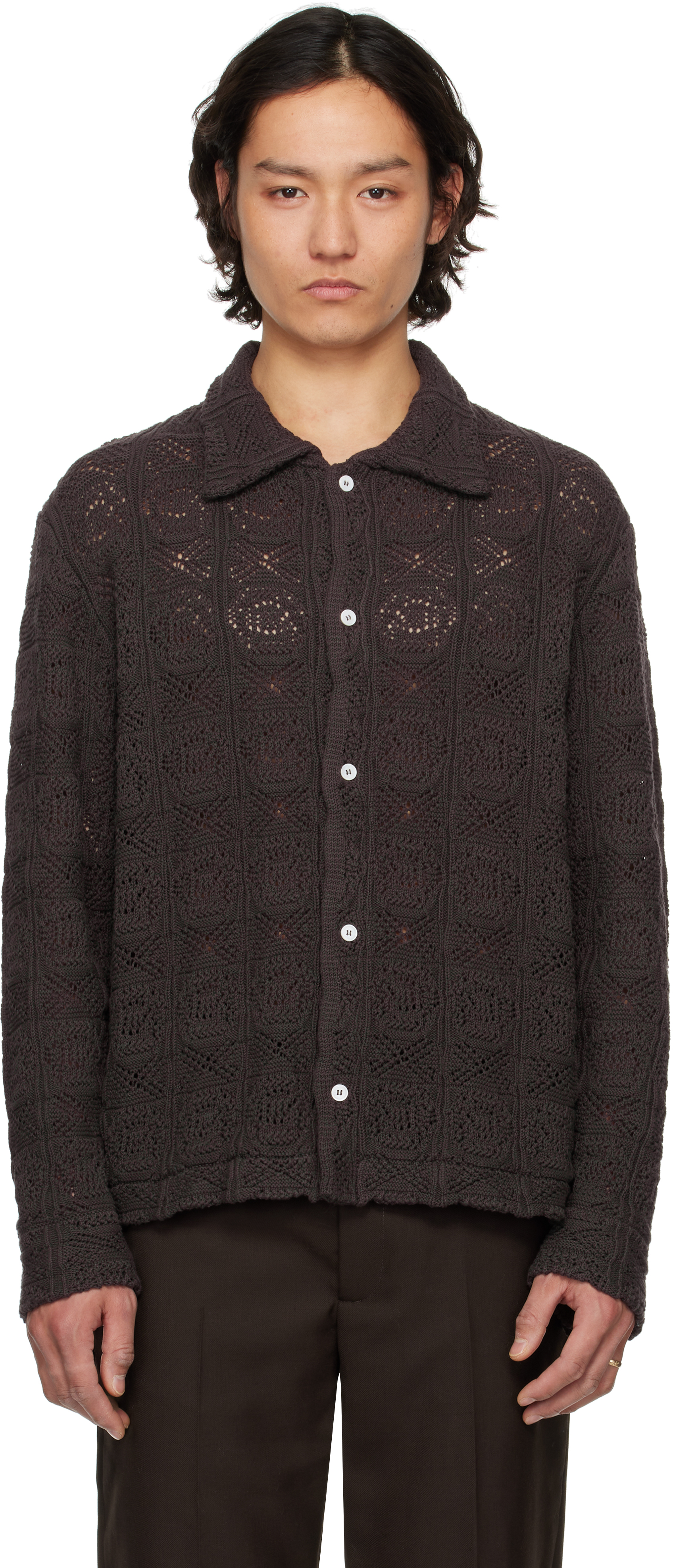 Brown Myles Overshirt by Séfr on Sale