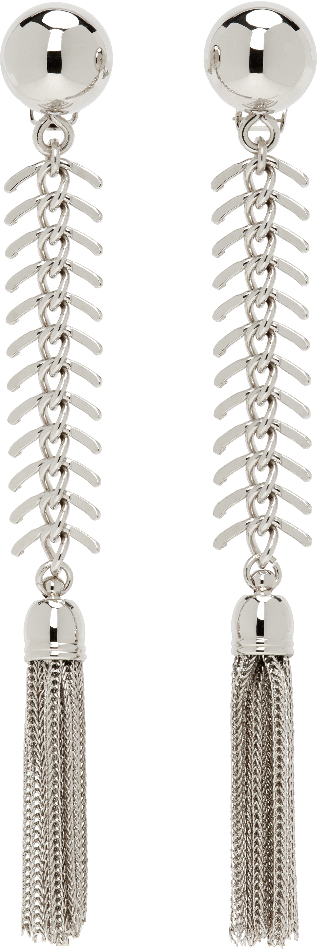 【TOGA】Fish bone イヤリング Toga Pulla: シルバー Fish Bone イヤリング | SSENSE 日本