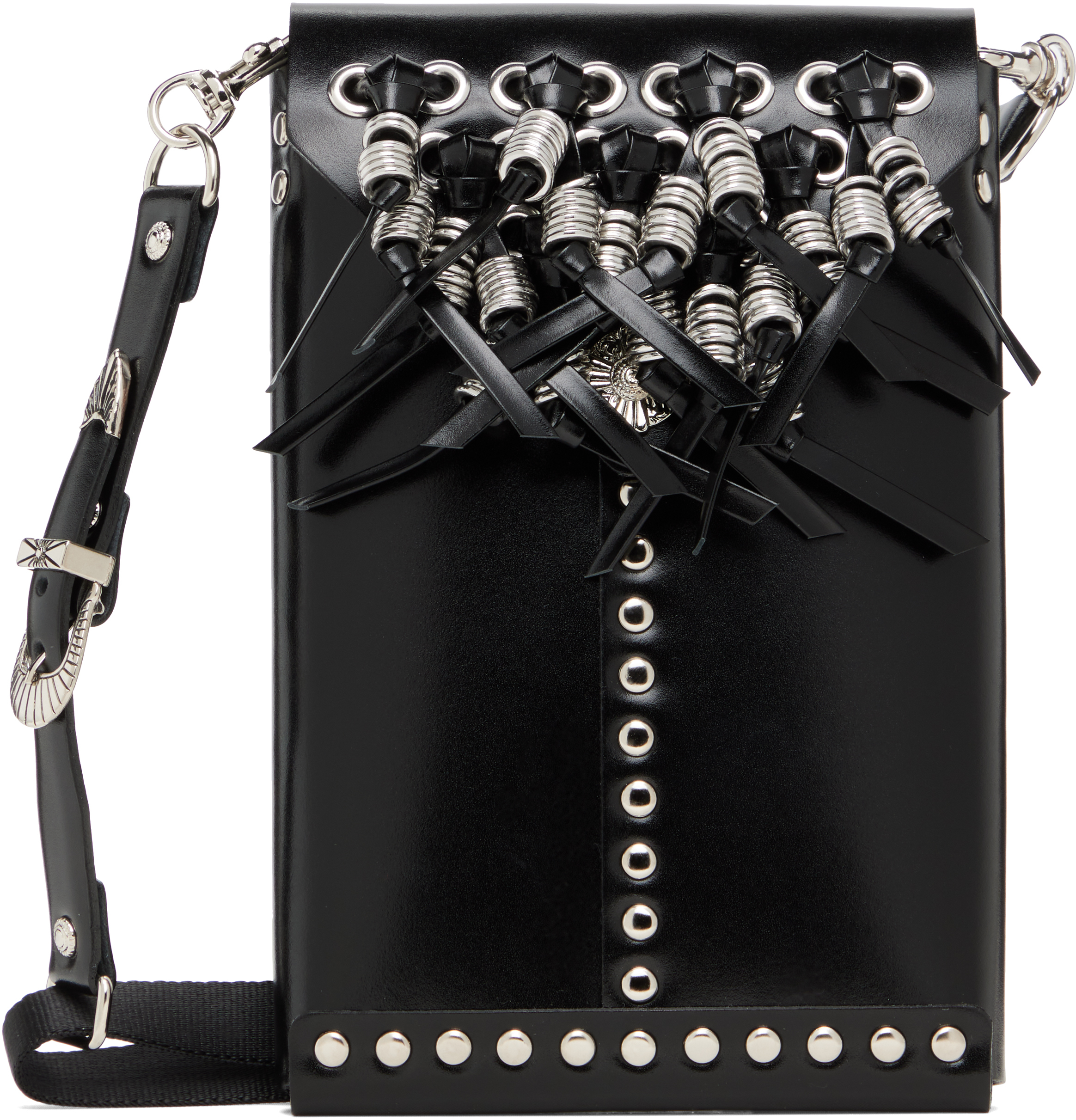 Black Leather Shoulder Pouch