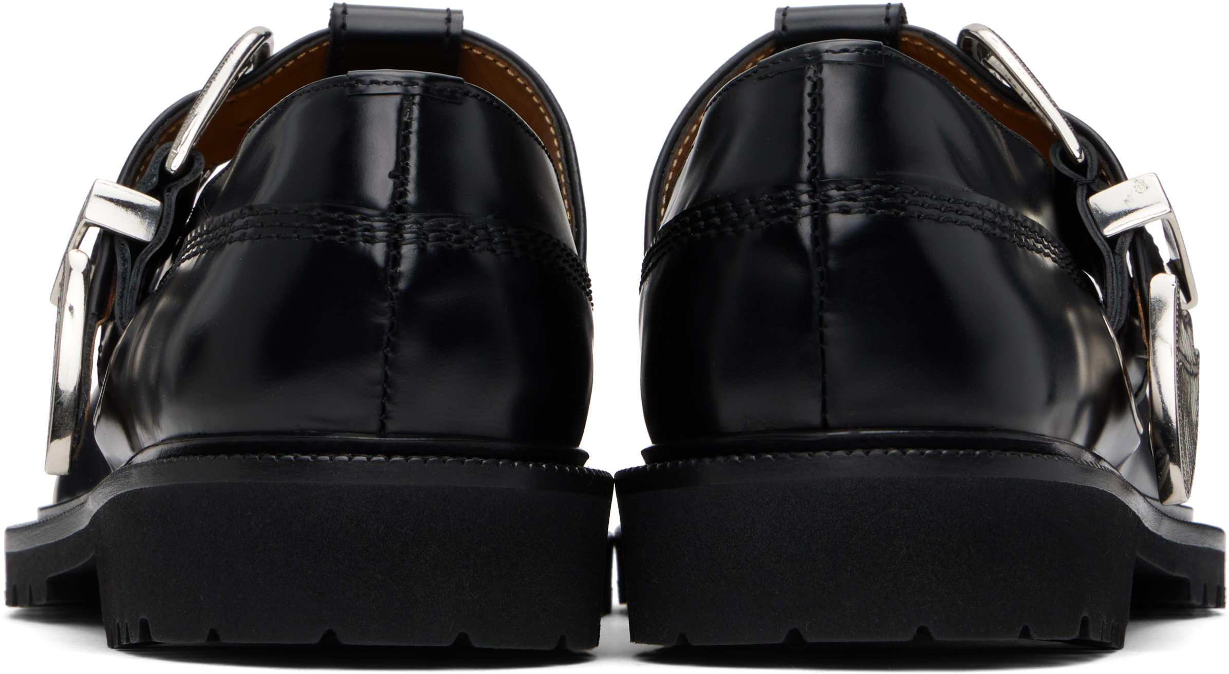 Shop Toga Black Polido Loafers In Aj1406 - Black