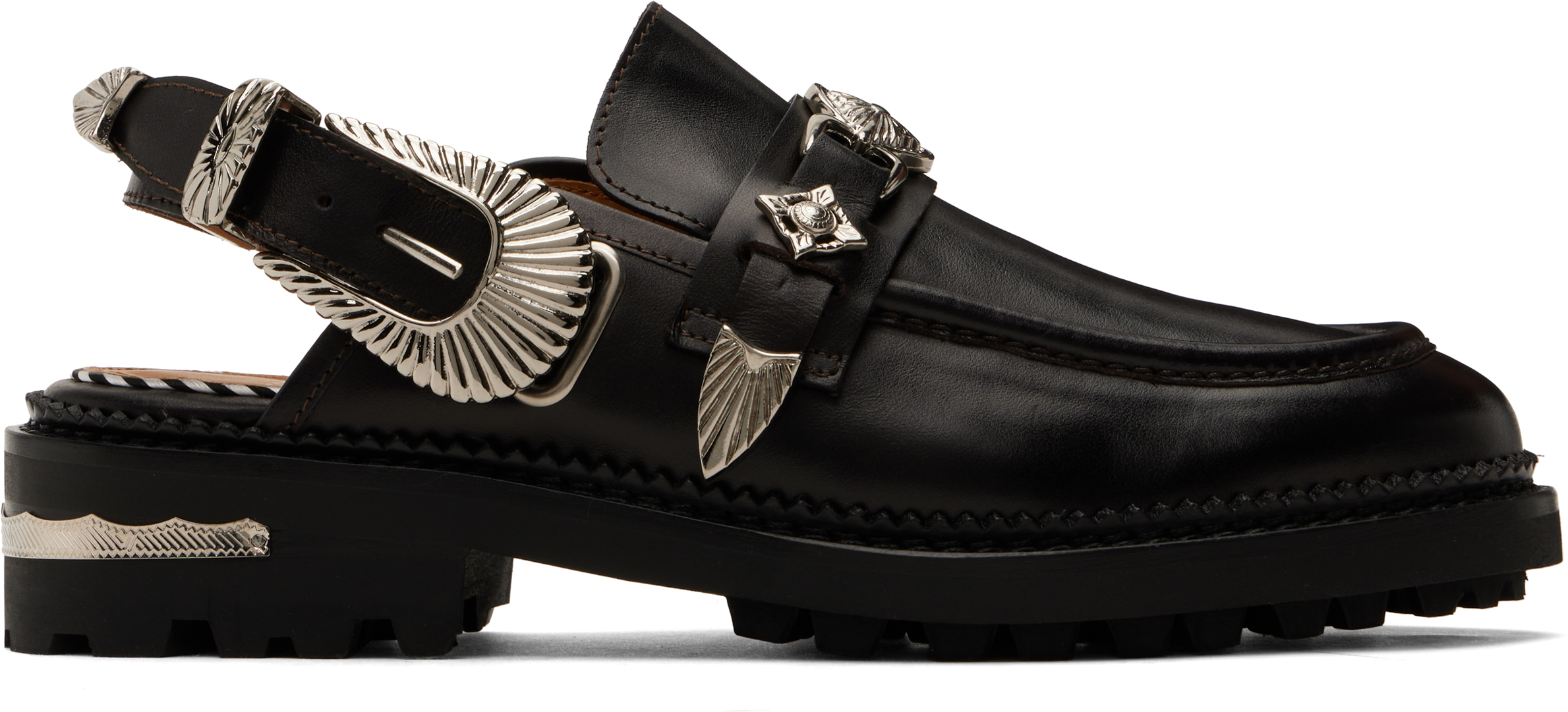 SSENSE Exclusive Brown Metal Mule Loafers