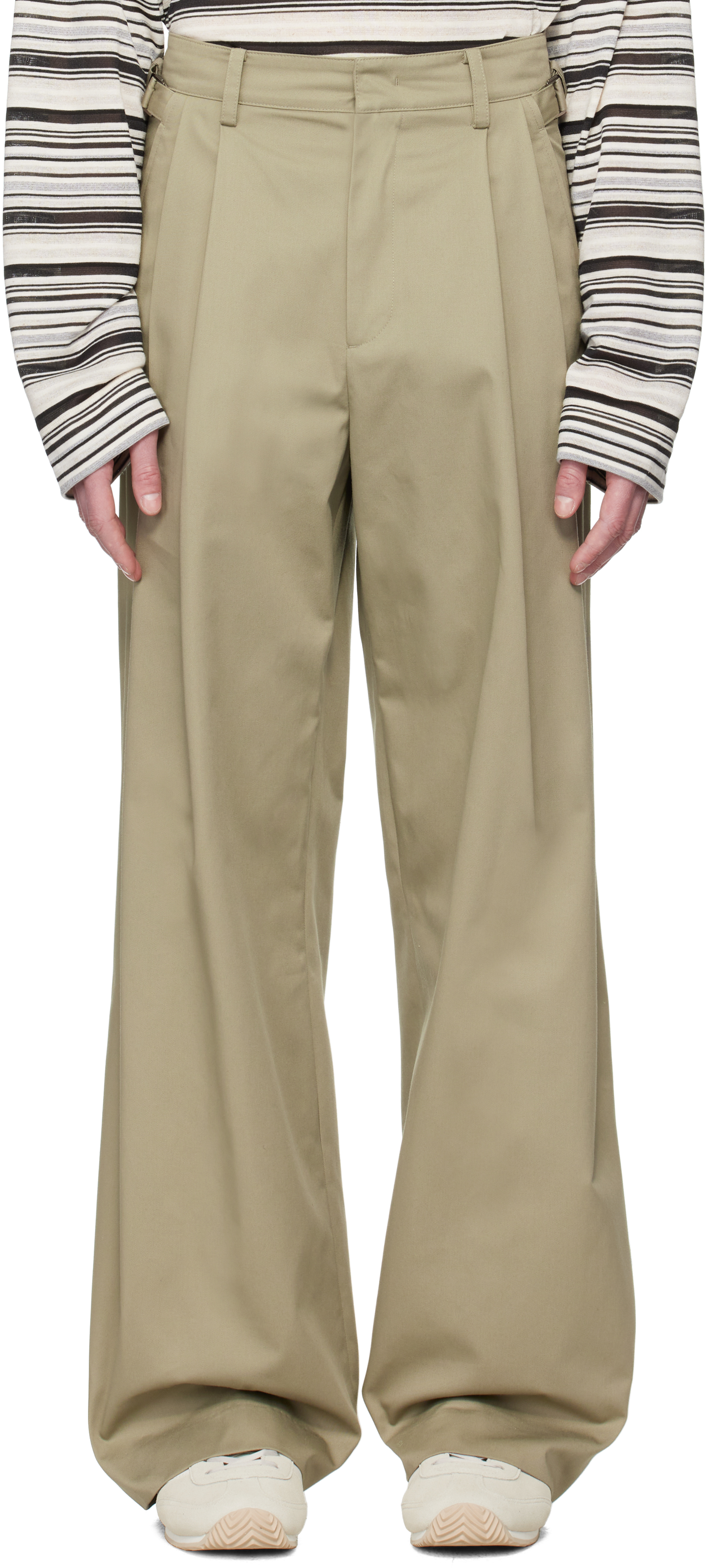 SSENSE Exclusive Taupe Twill Trousers