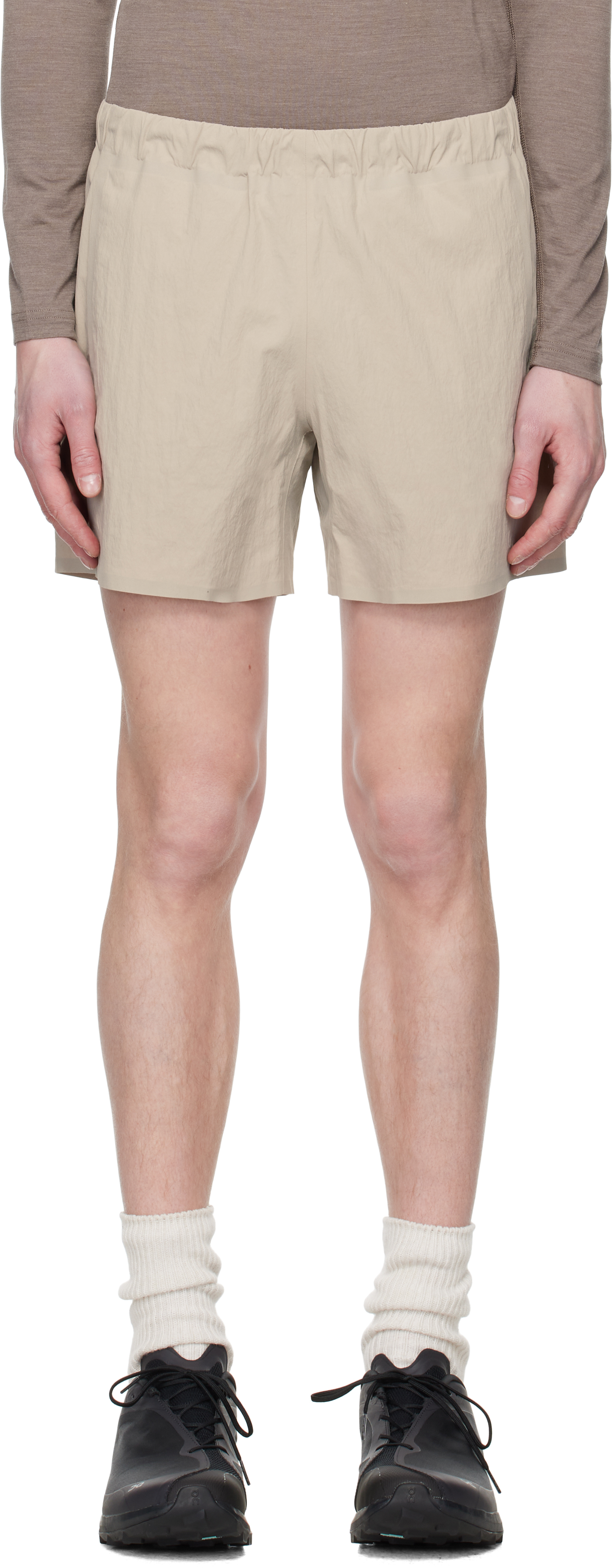 Veilance Gray Argand Shorts In Nude