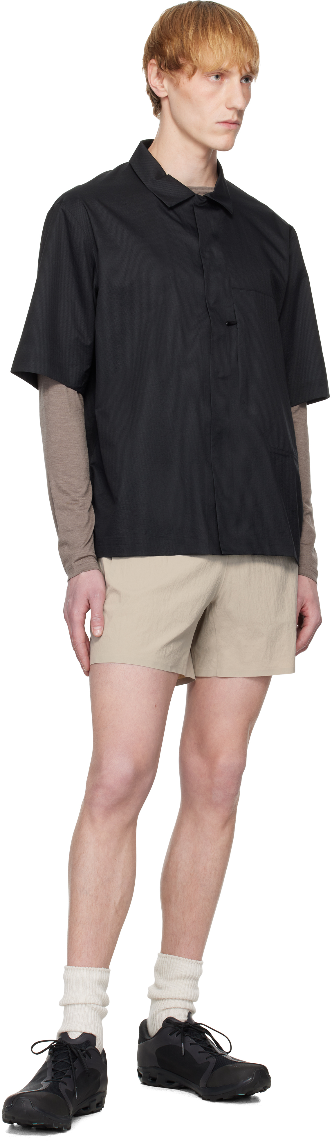 Veilance Gray Argand Shorts In Nude