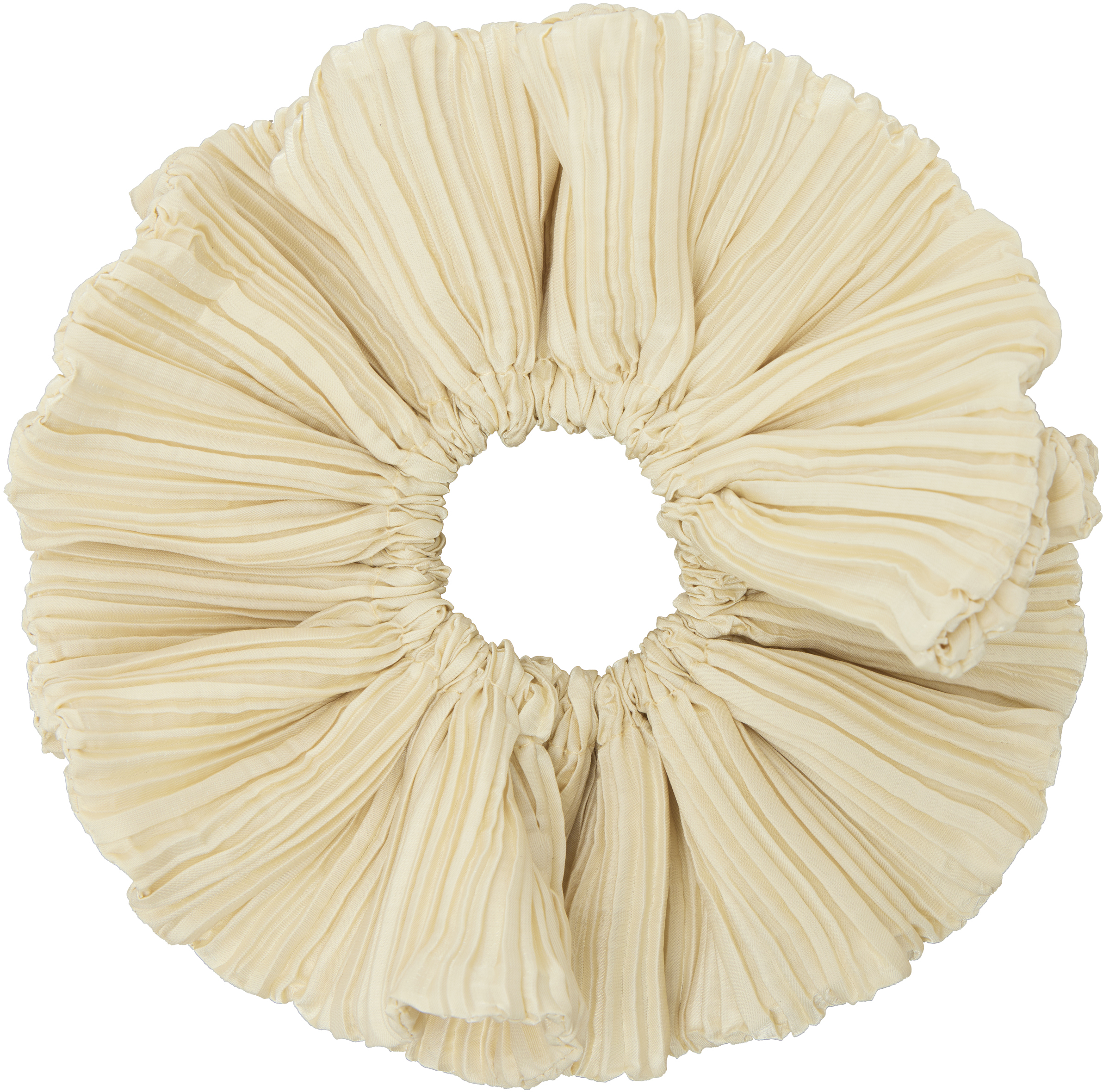 Beige Freya Pleats Scrunchie