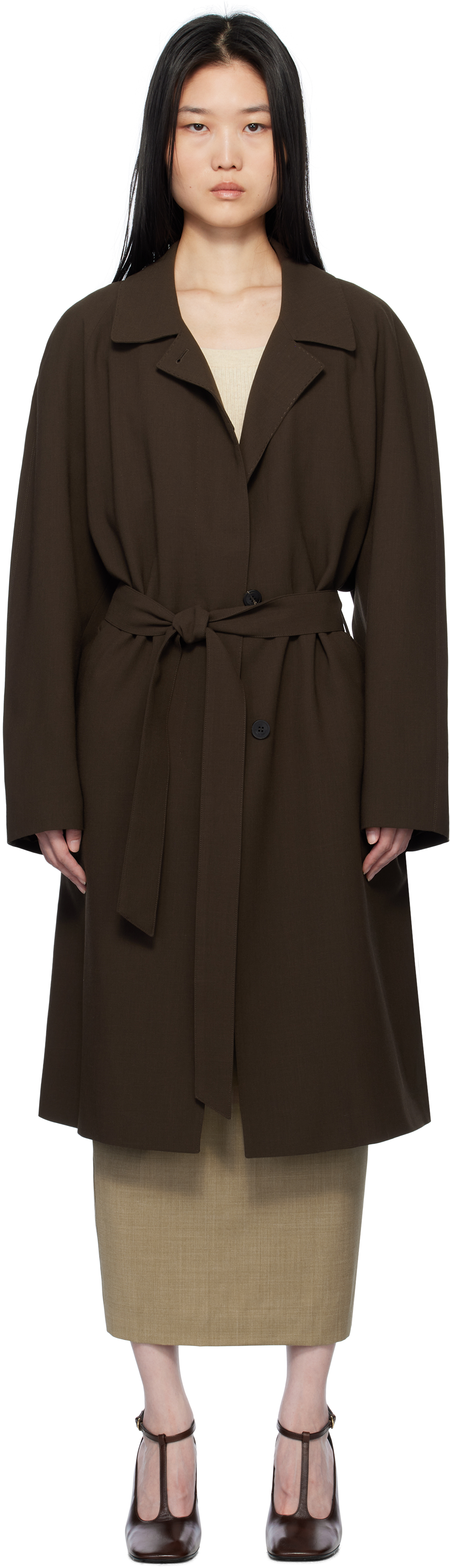 Brown Belted Coat