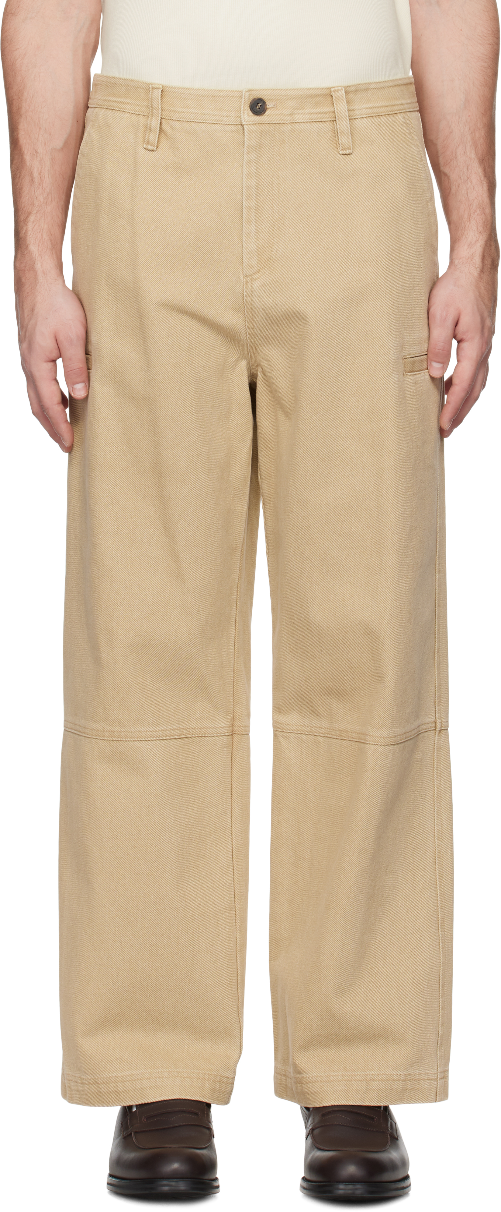 Tan Washed Side Pocket Jeans