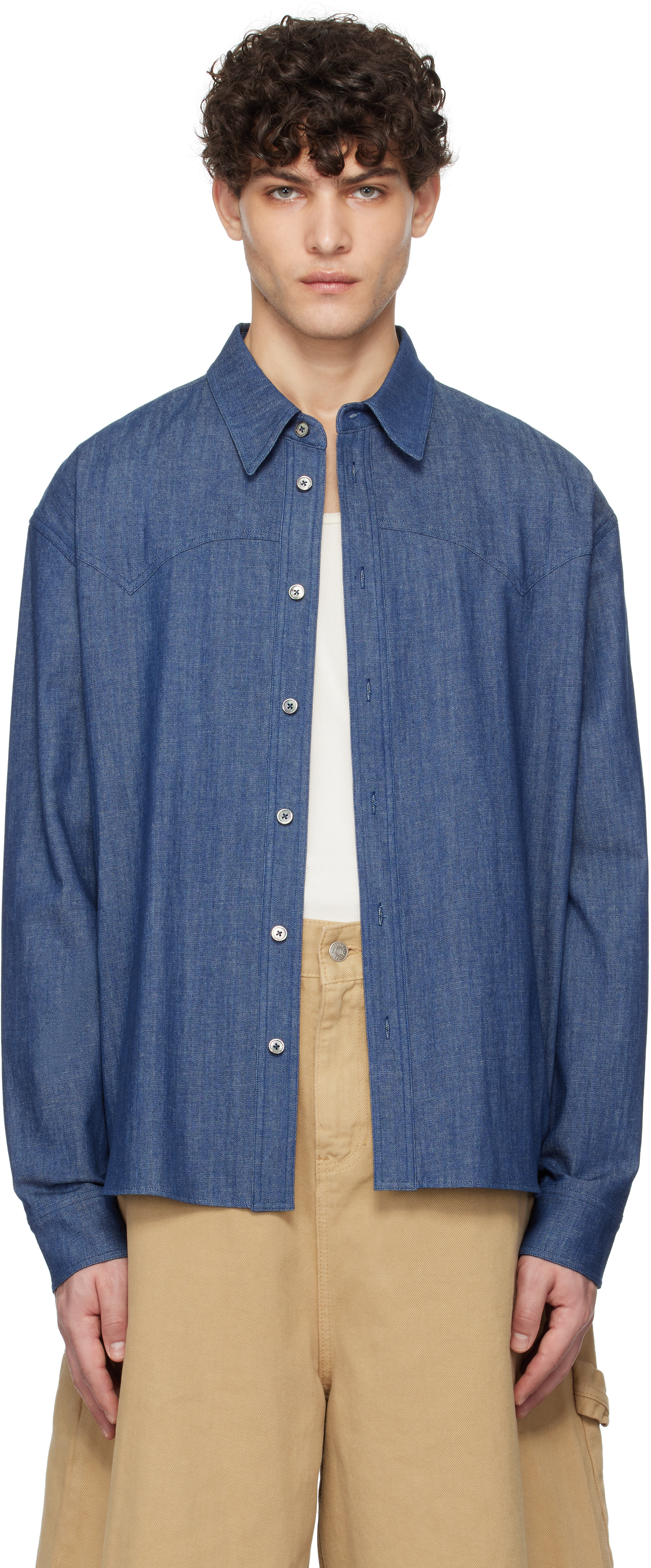 Blue Western Yoke Denim Shirt