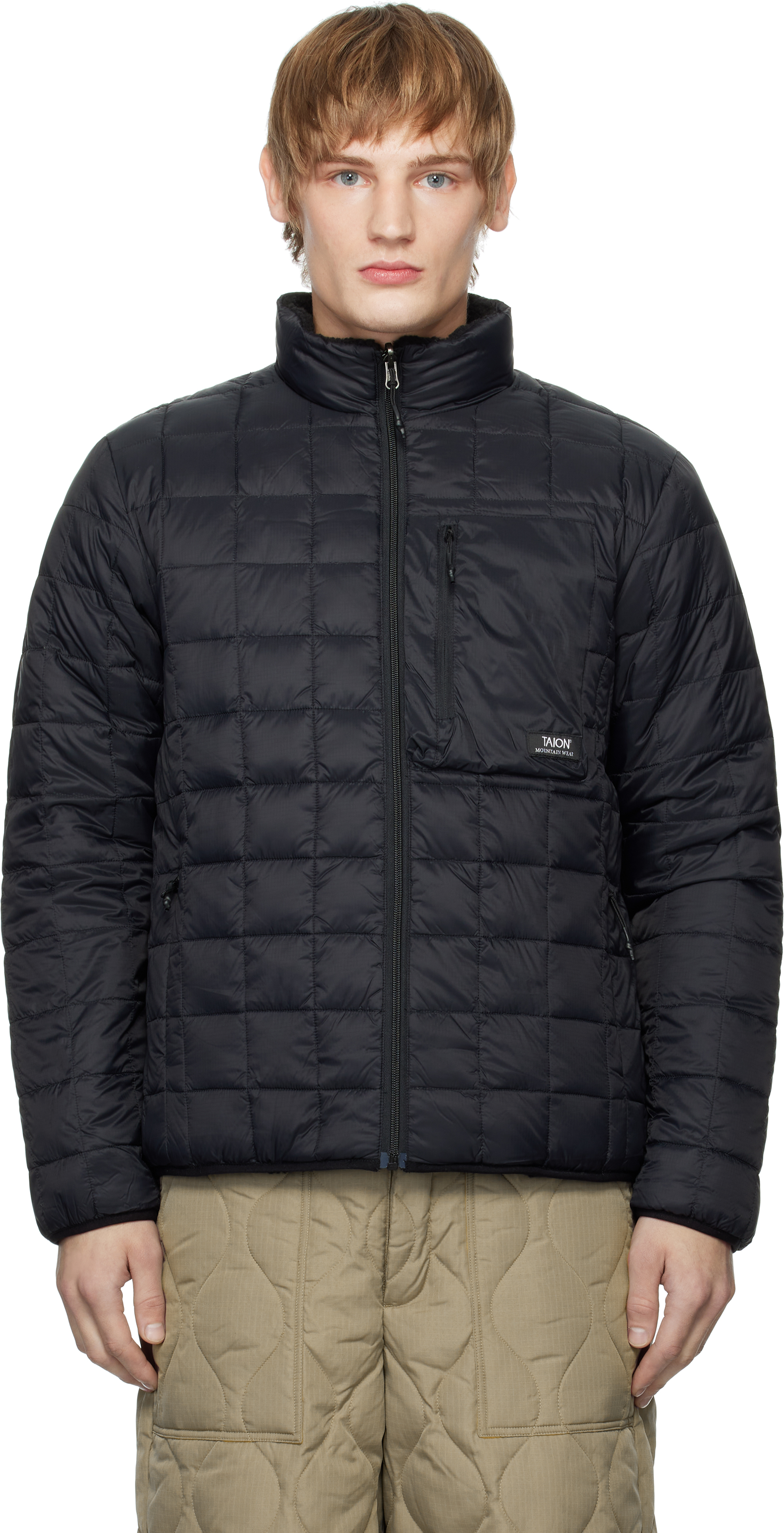 Black Mountain Hi-Neck Reversible Down Jacket