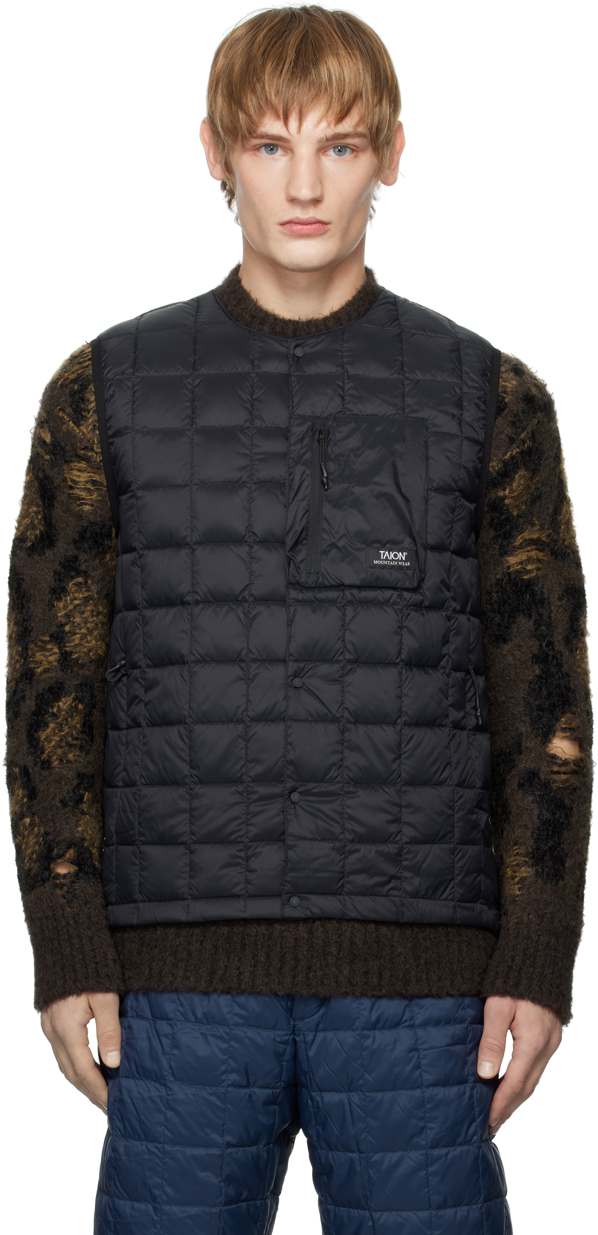 Black Mountain Crewneck Light Down Vest