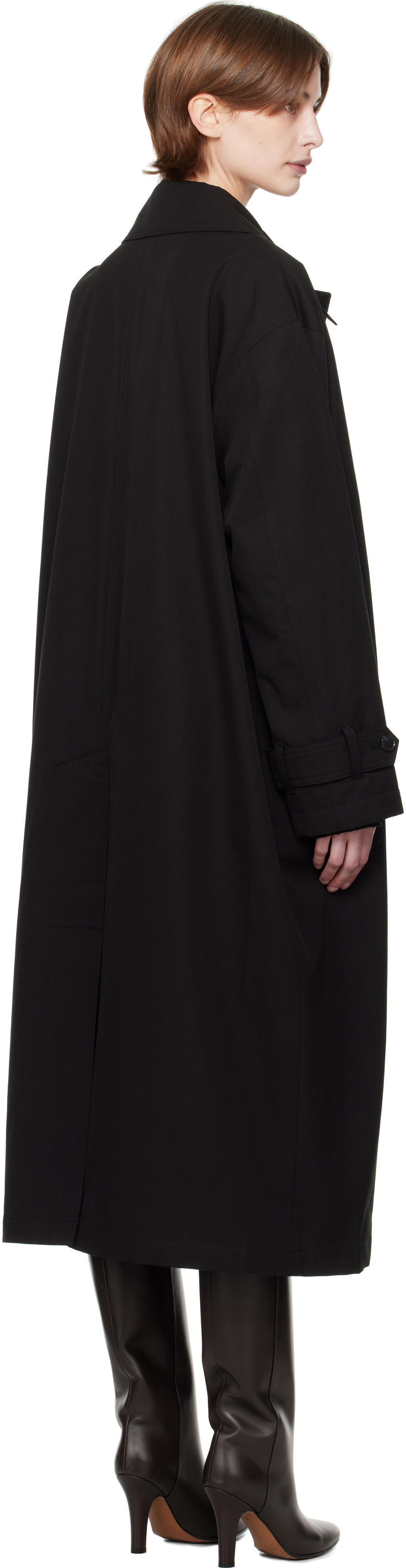 Mfpen Beige Venture Trench Coat In Black Gabardine