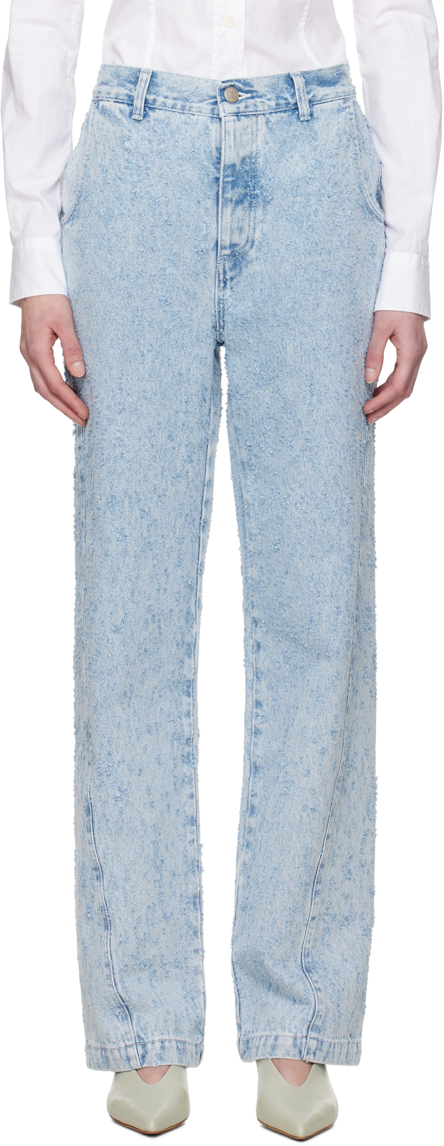 Blue Twisted Seam Jeans