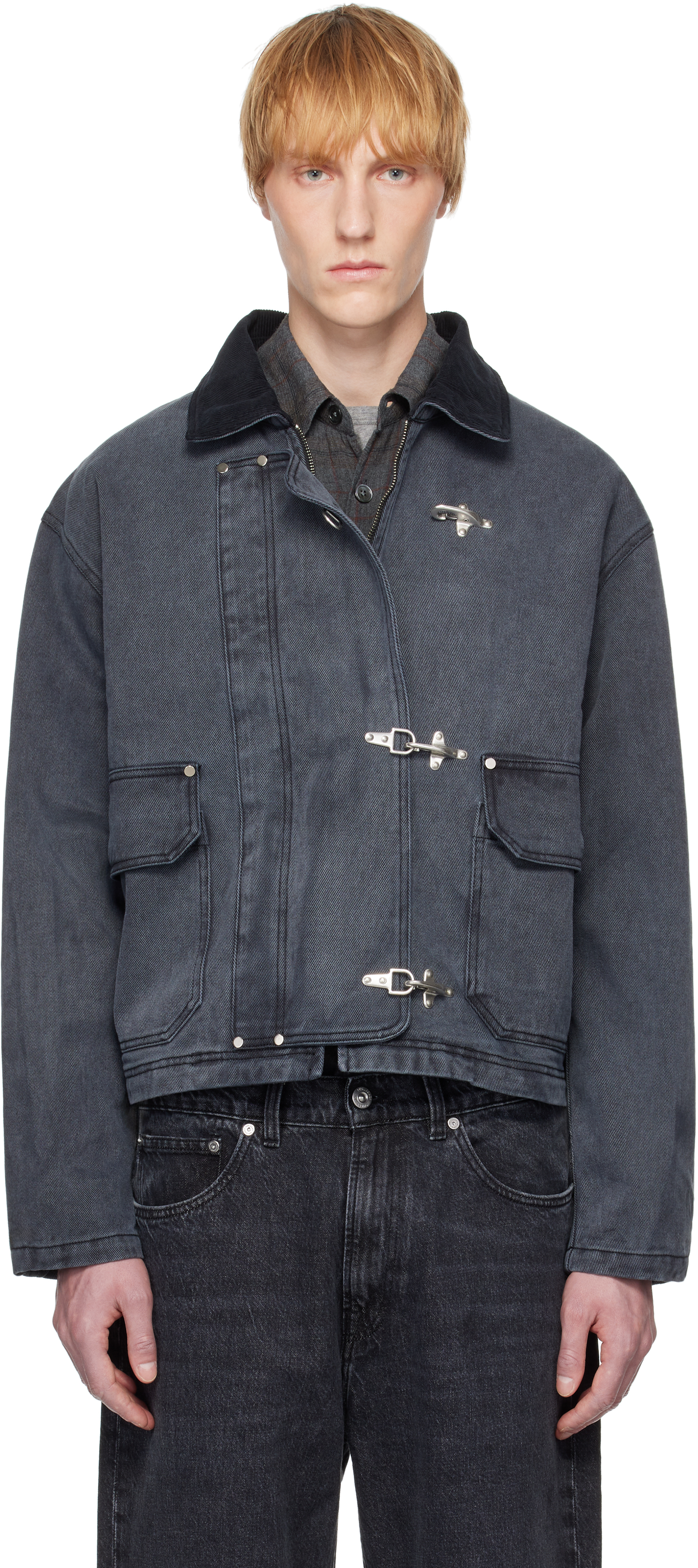 Mfpen Black Clasp Denim Jacket