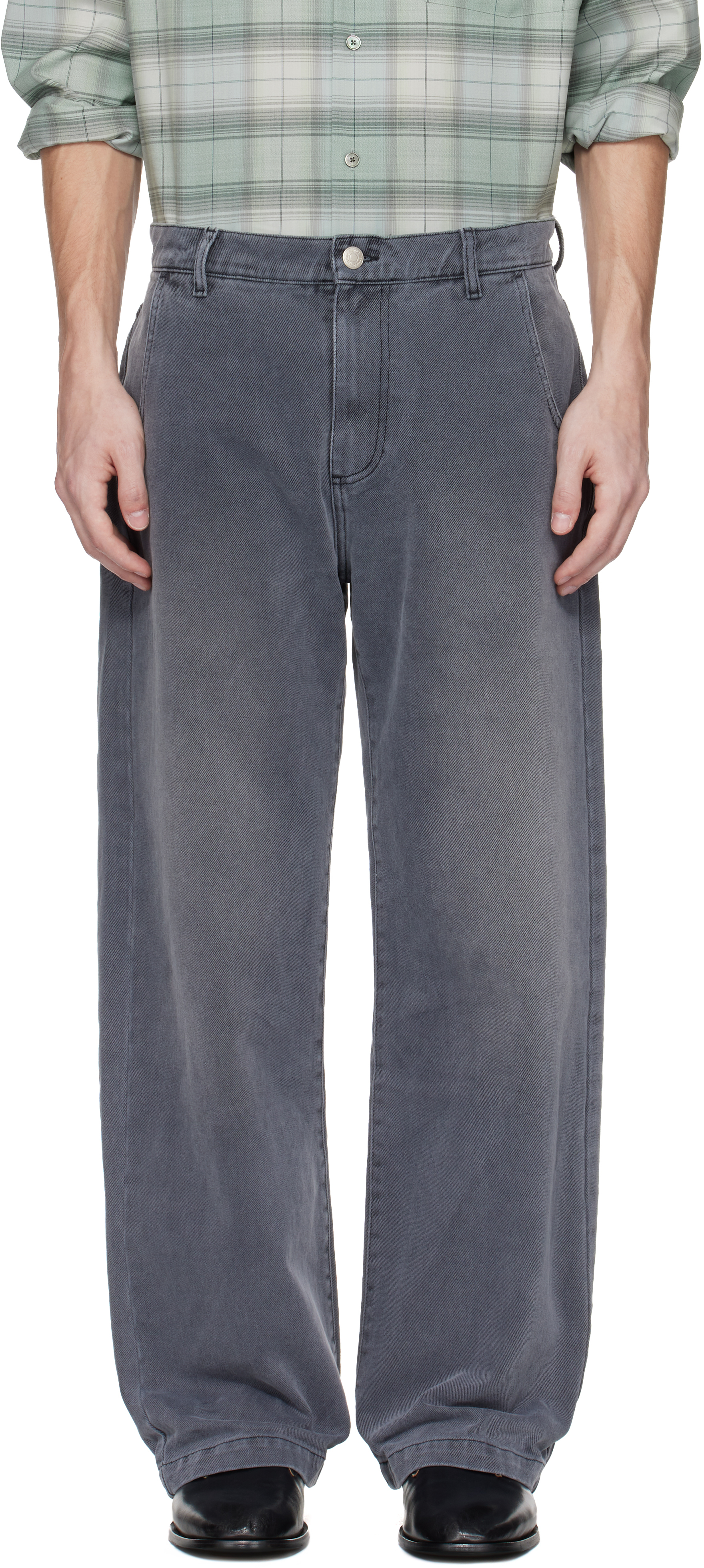 Gray Straight Cut Jeans