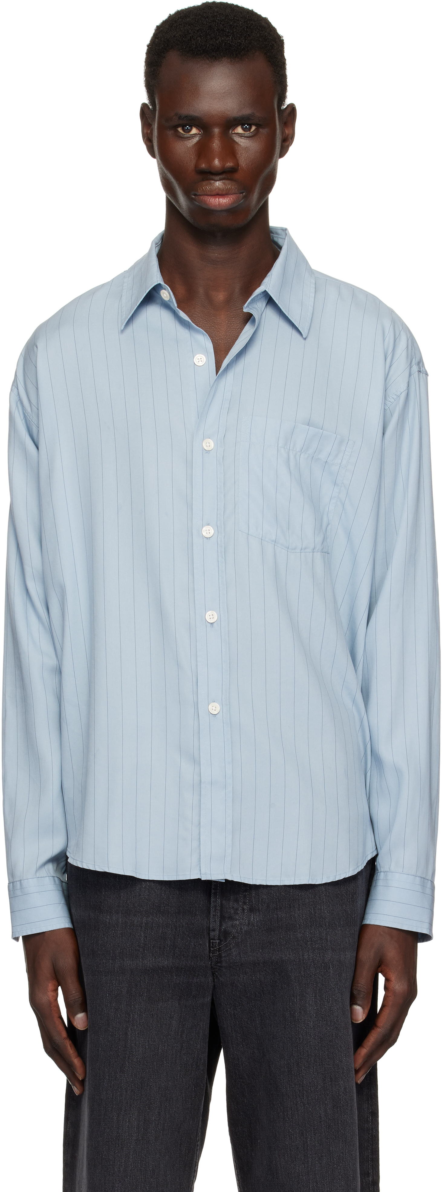 Blue Woven Executive Shirt