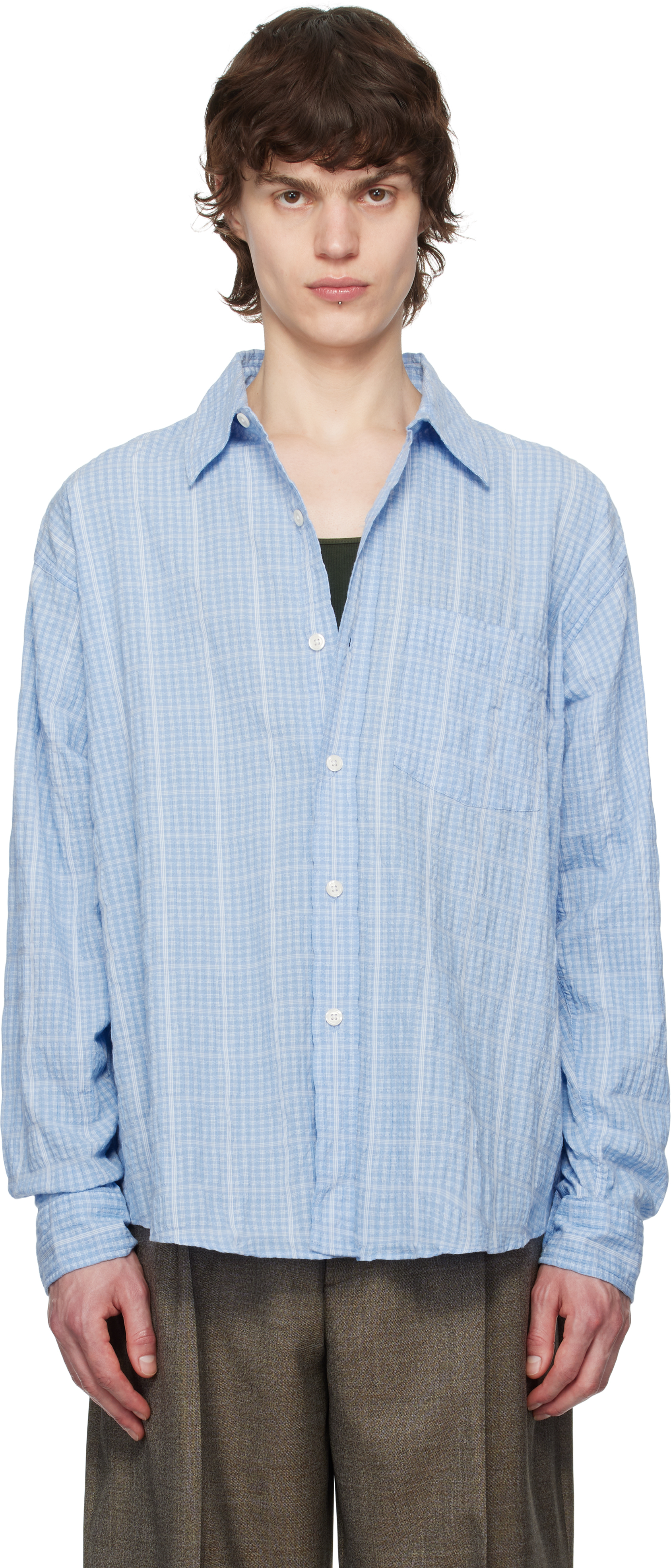 Blue Seersucker Executive Shirt