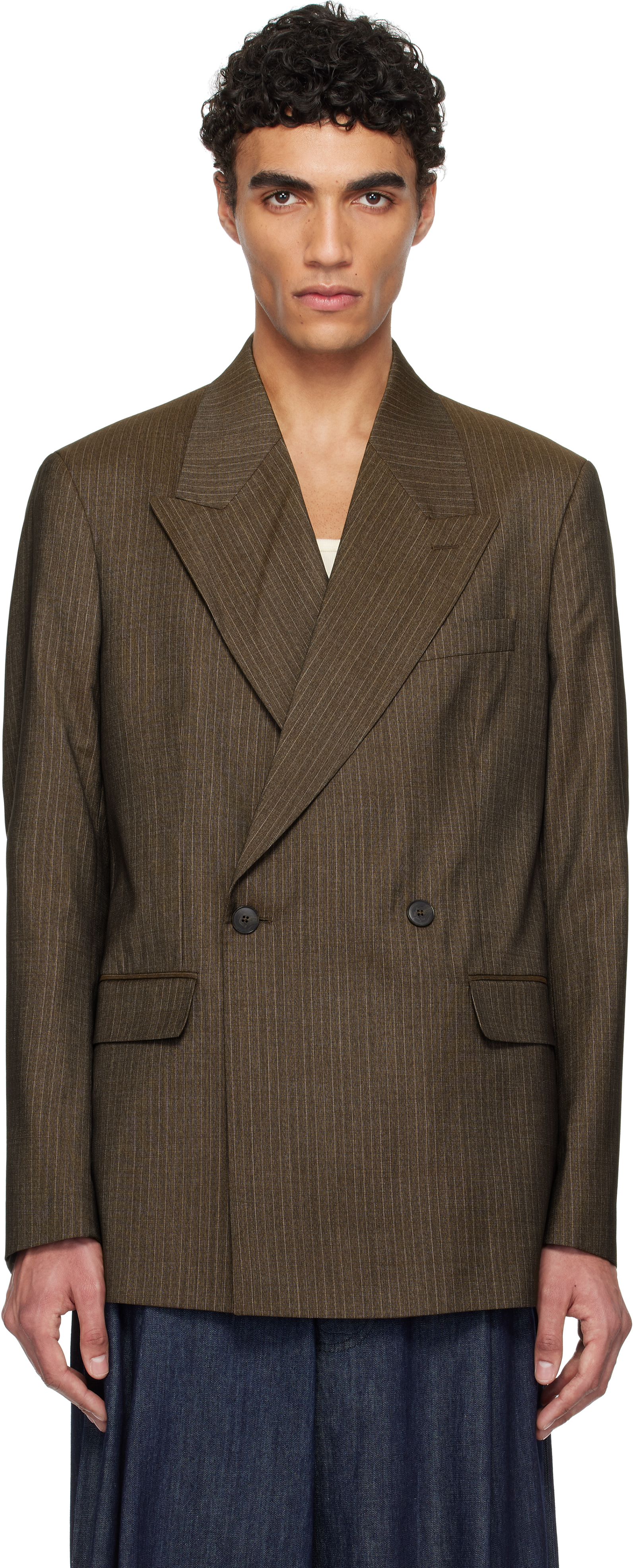 Brown Double Breasted Blazer