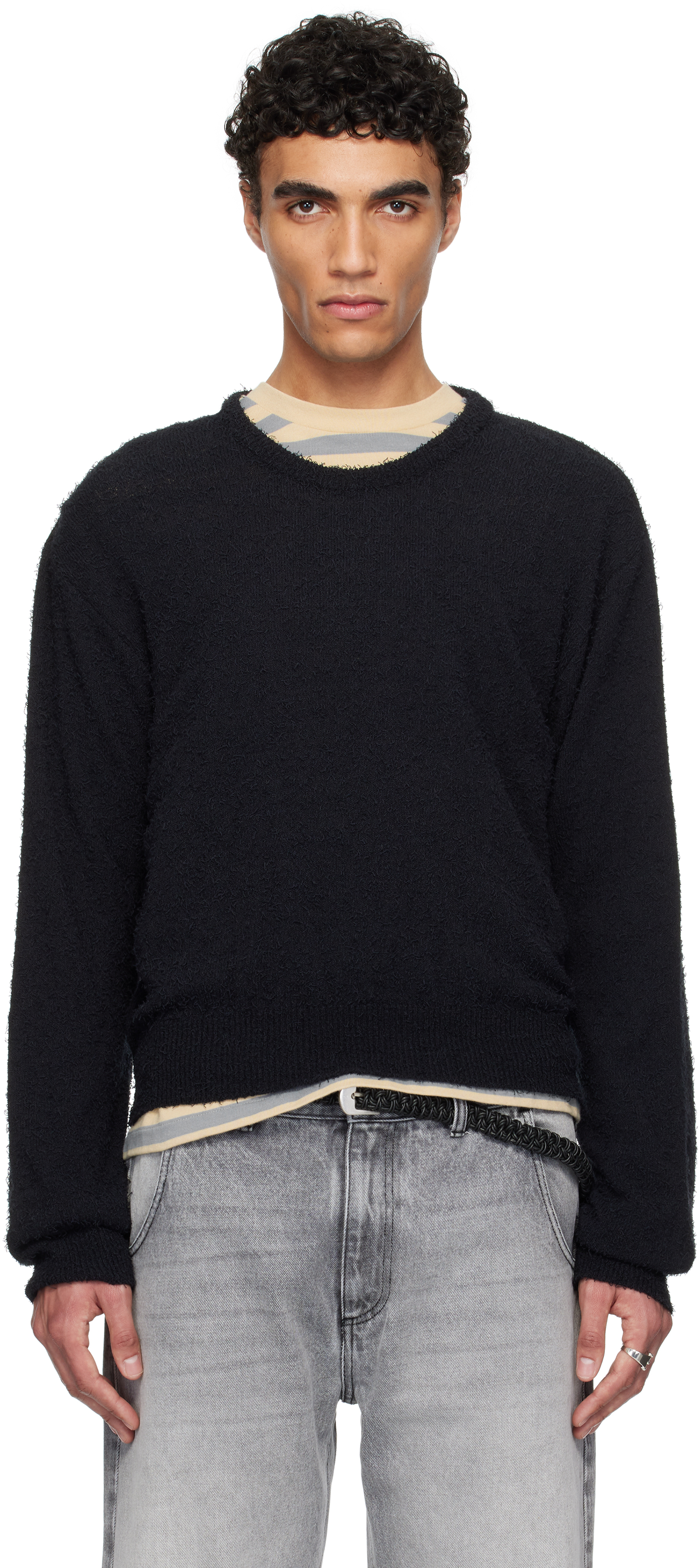 Black Phrase Knit Sweater