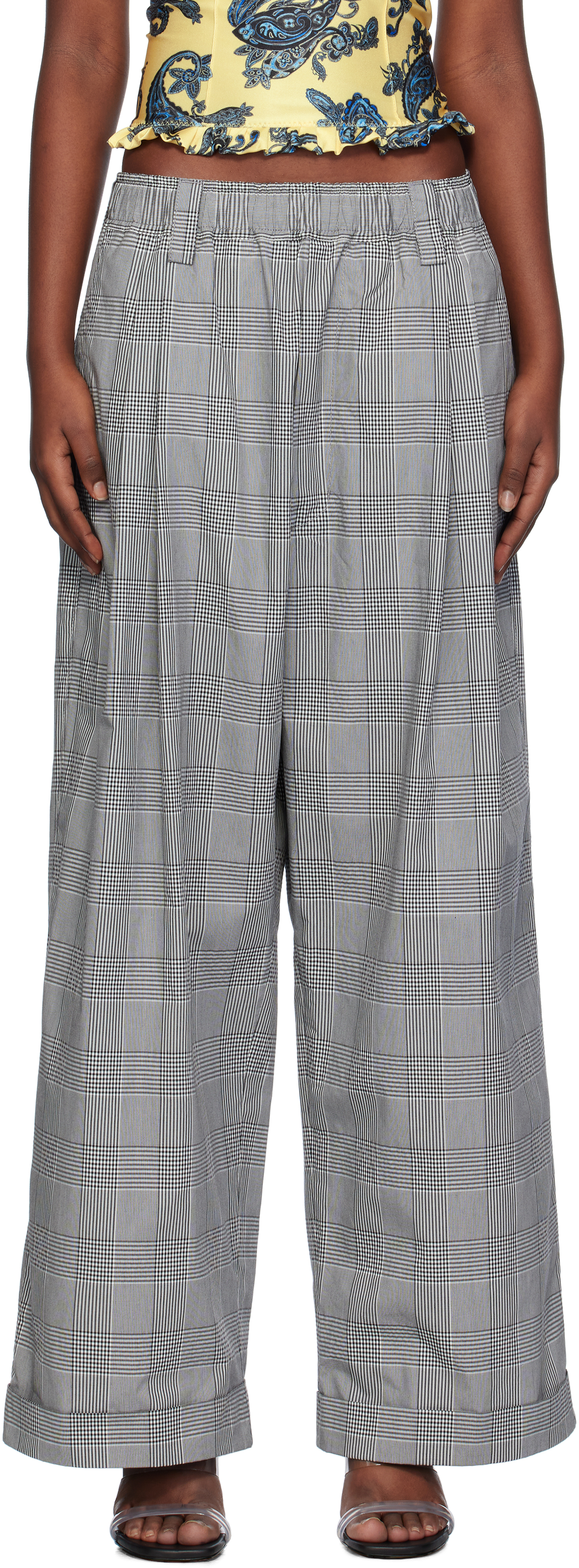 Gray Drawstring Chino Trousers