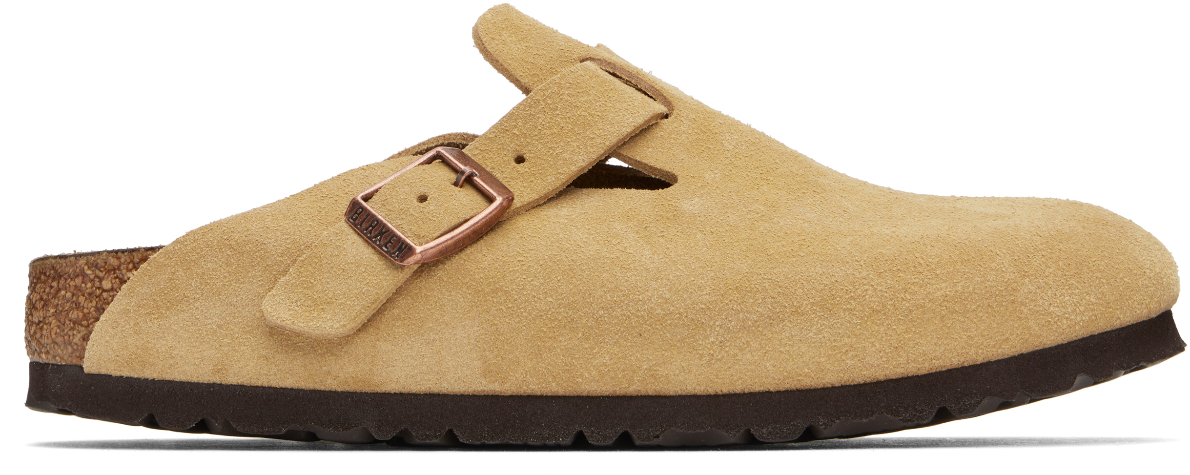 Beige Narrow Boston Slip-on Loafers