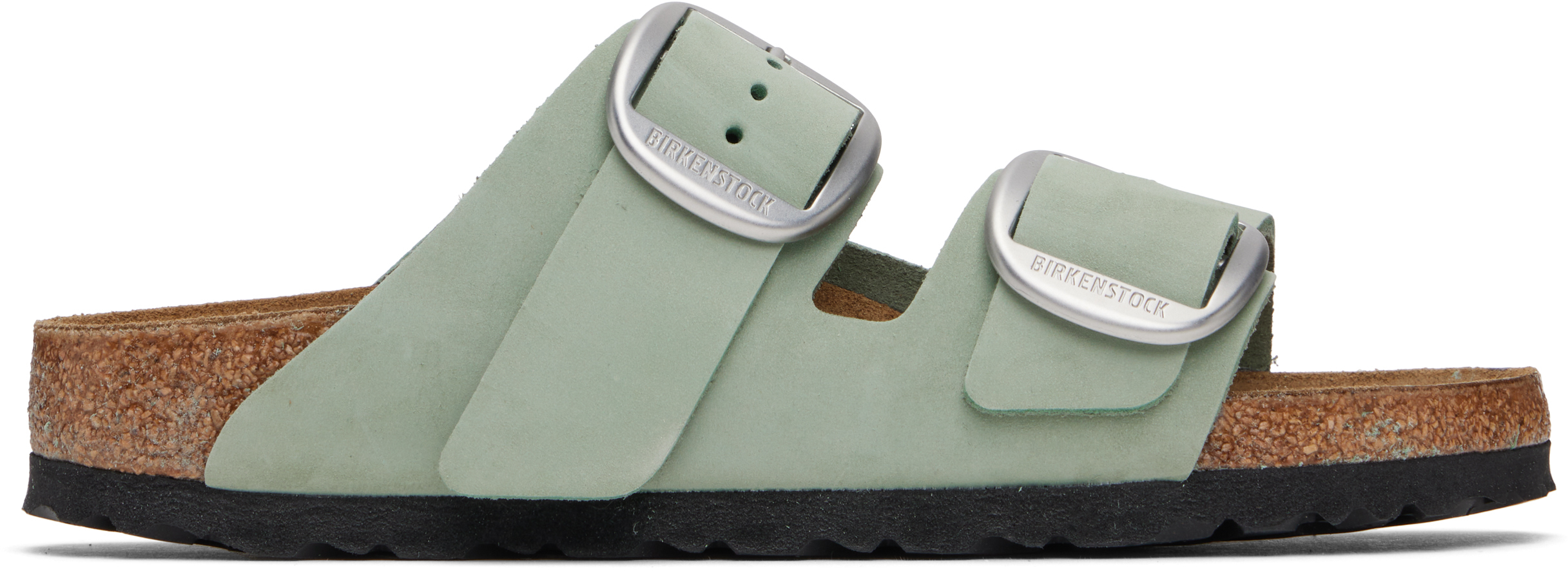 BIRKENSTOCK バックルグリーンサンダル 関税送料込み Birkenstock: グリーン Arizona Big Buckle ナロー サンダル