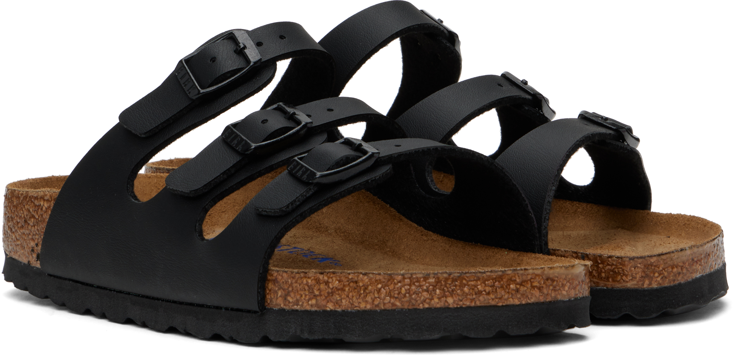 Birkenstock Black Narrow Florida Soft Footbed Sandals In Black