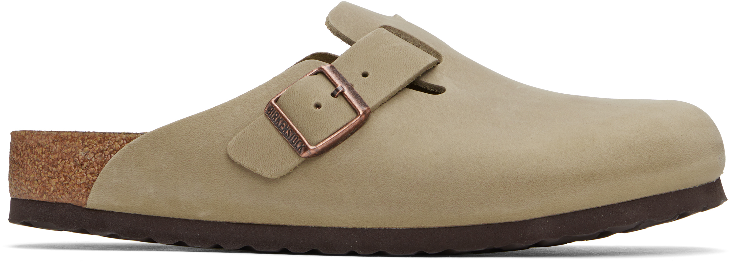 Birkenstock Brown Regular Boston Oiled Leather Slip-on Leather In Tobacco Oiled Leathe