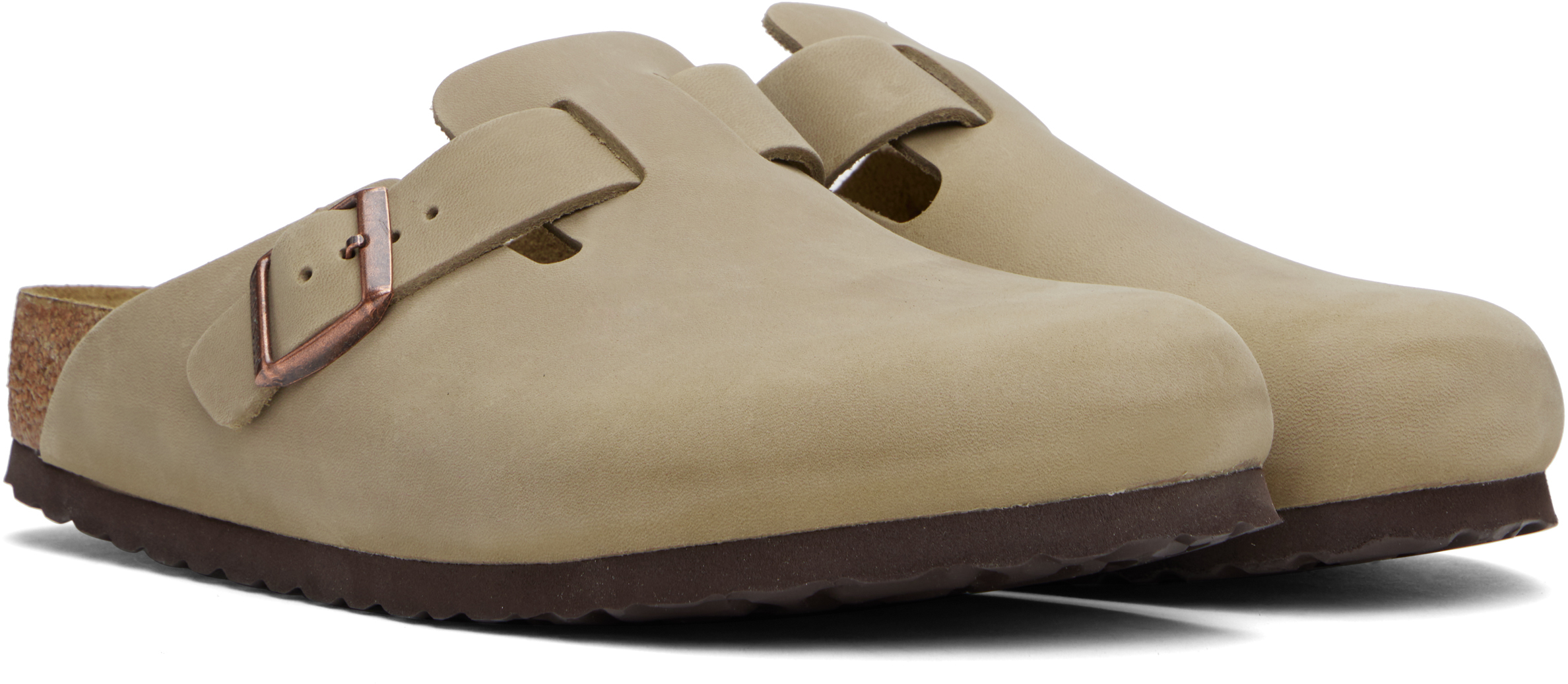 Birkenstock Brown Regular Boston Oiled Leather Slip-on Leather In Tobacco Oiled Leathe