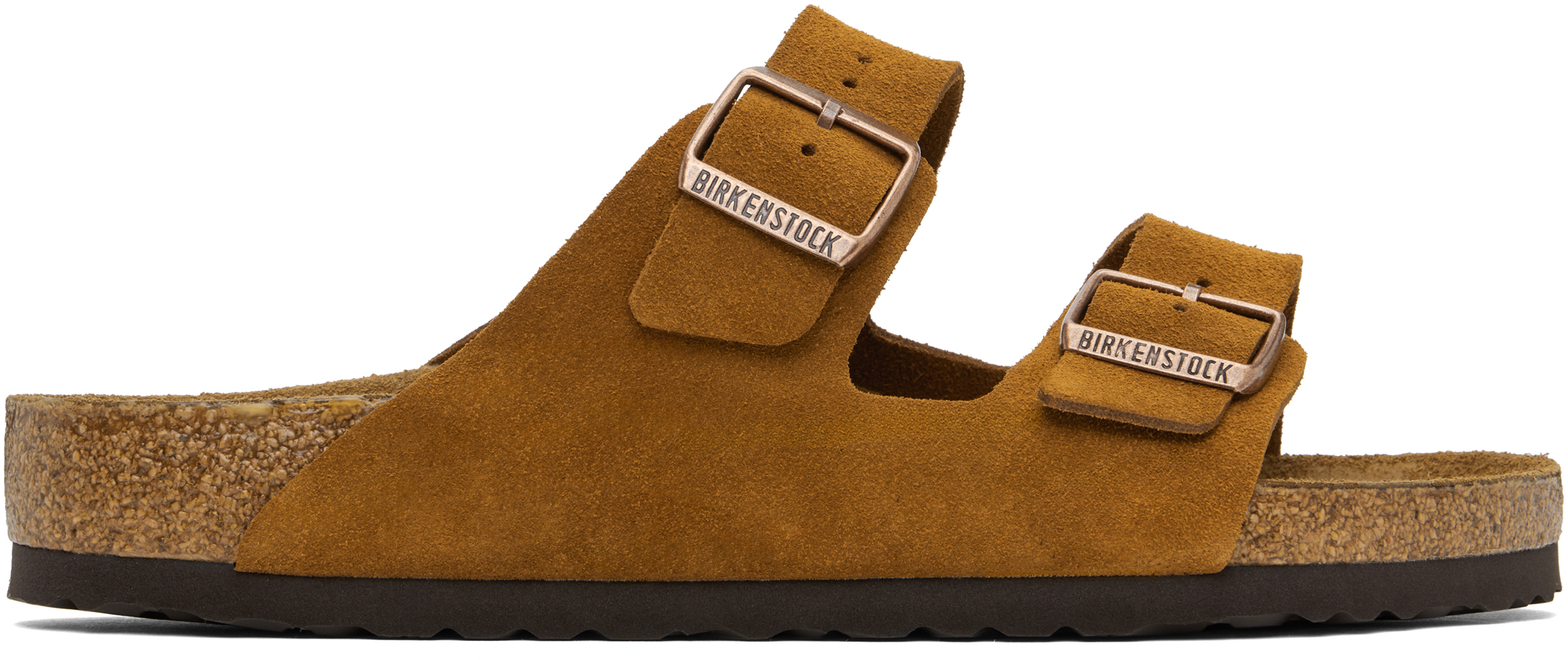 Birkenstock: Tan Regular Arizona Soft Footbed Sandals | SSENSE