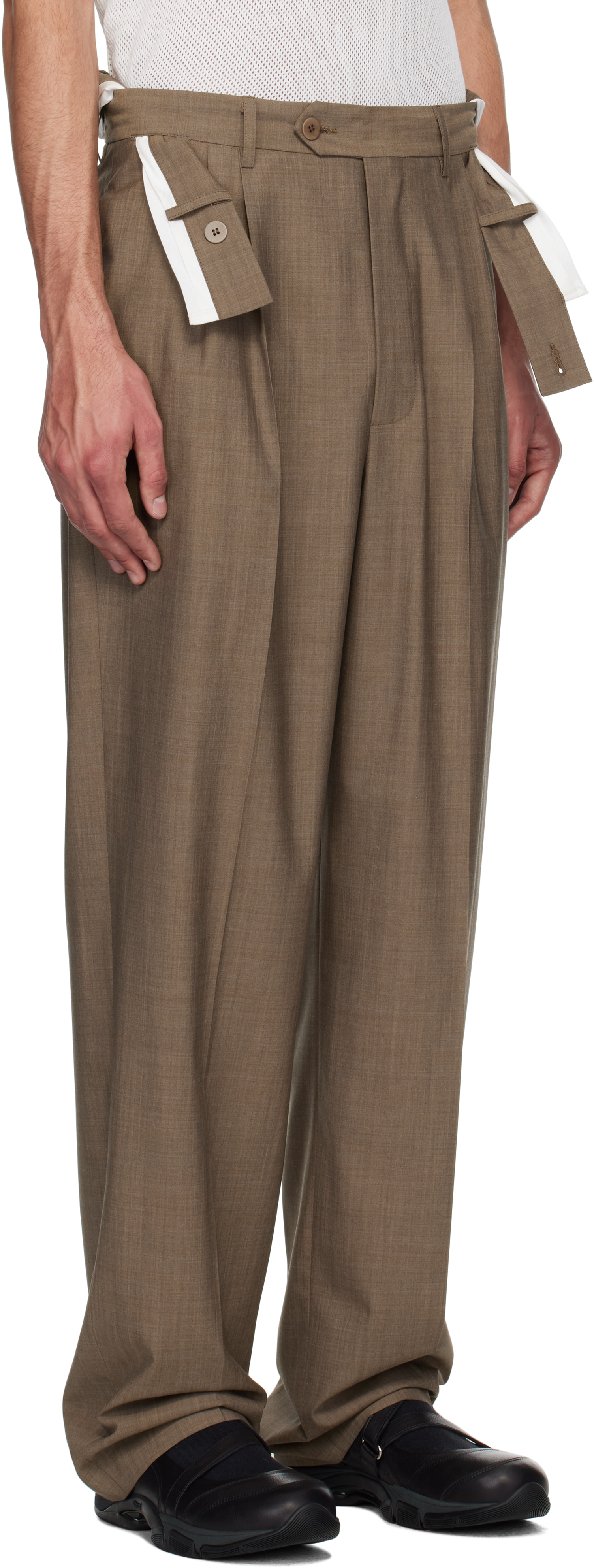 Magliano Brown Link Double Pleats Trouseres In 54