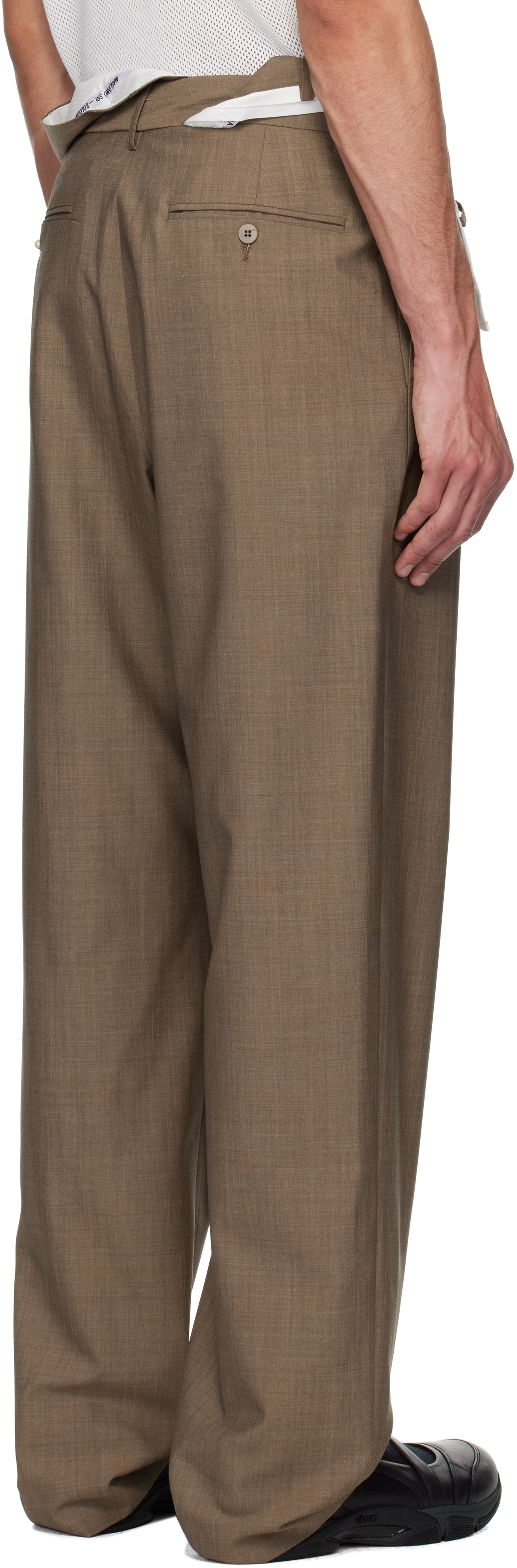 Magliano Brown Link Double Pleats Trouseres In 54