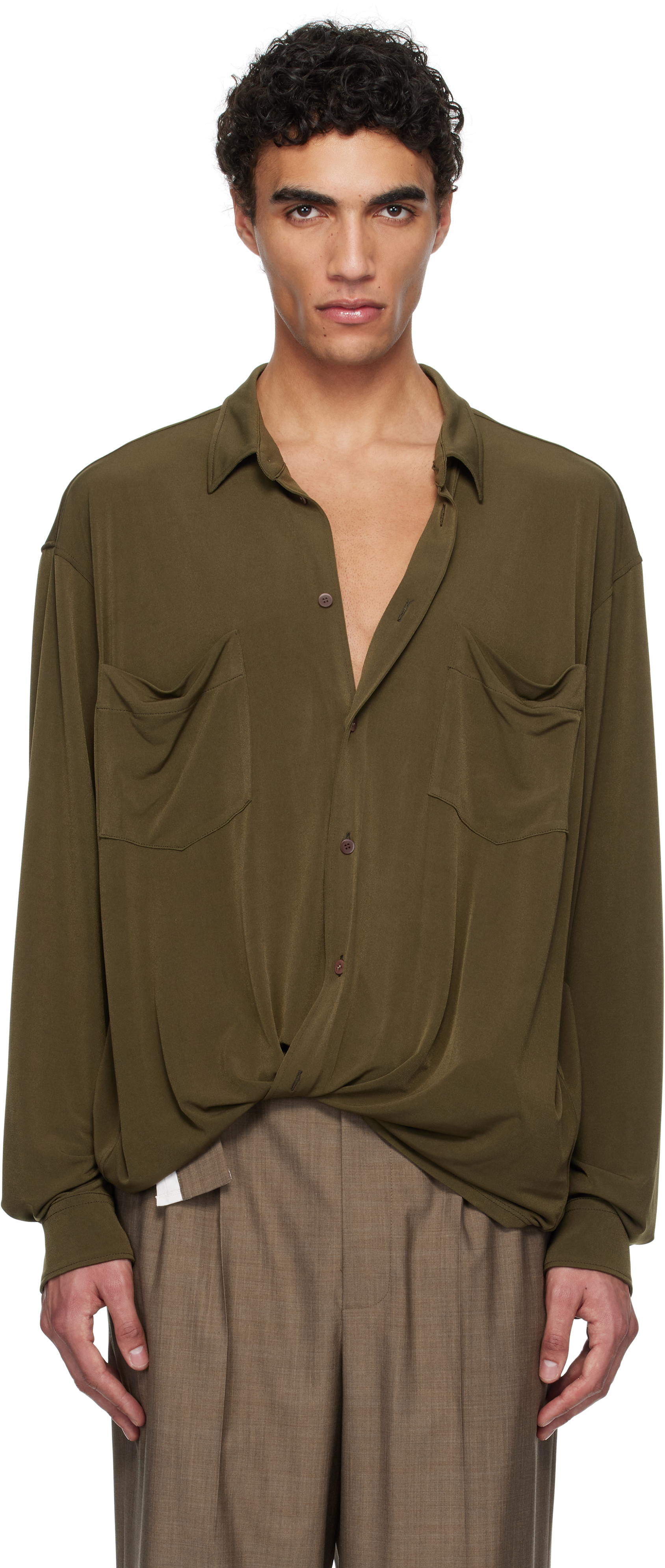 Khaki Knotted Shirt