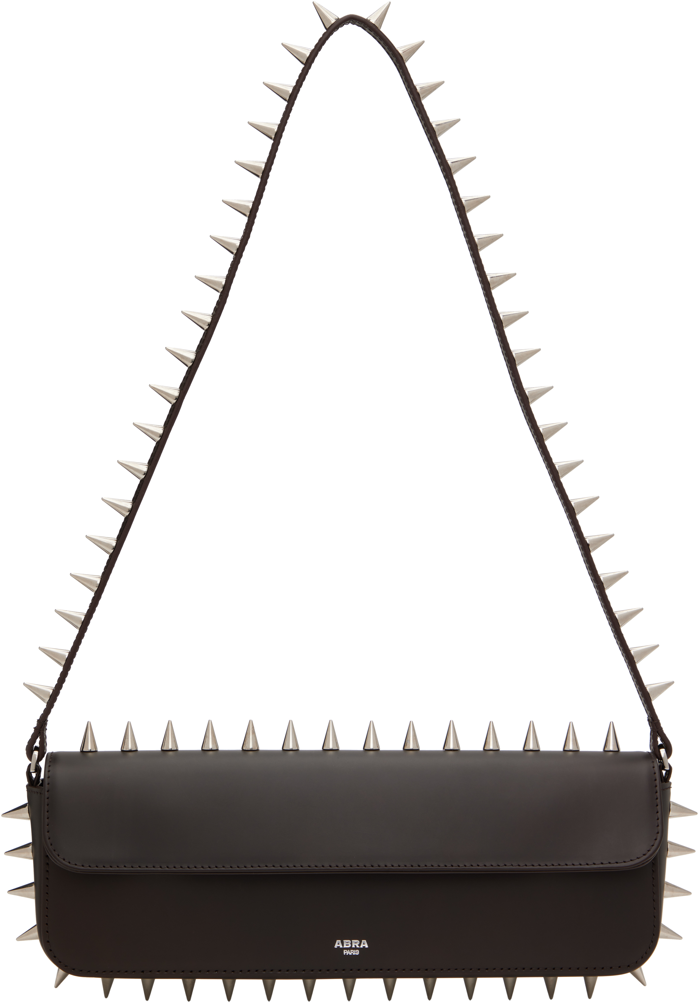 Abra Brown Spike Baguette Bag In Brown 03