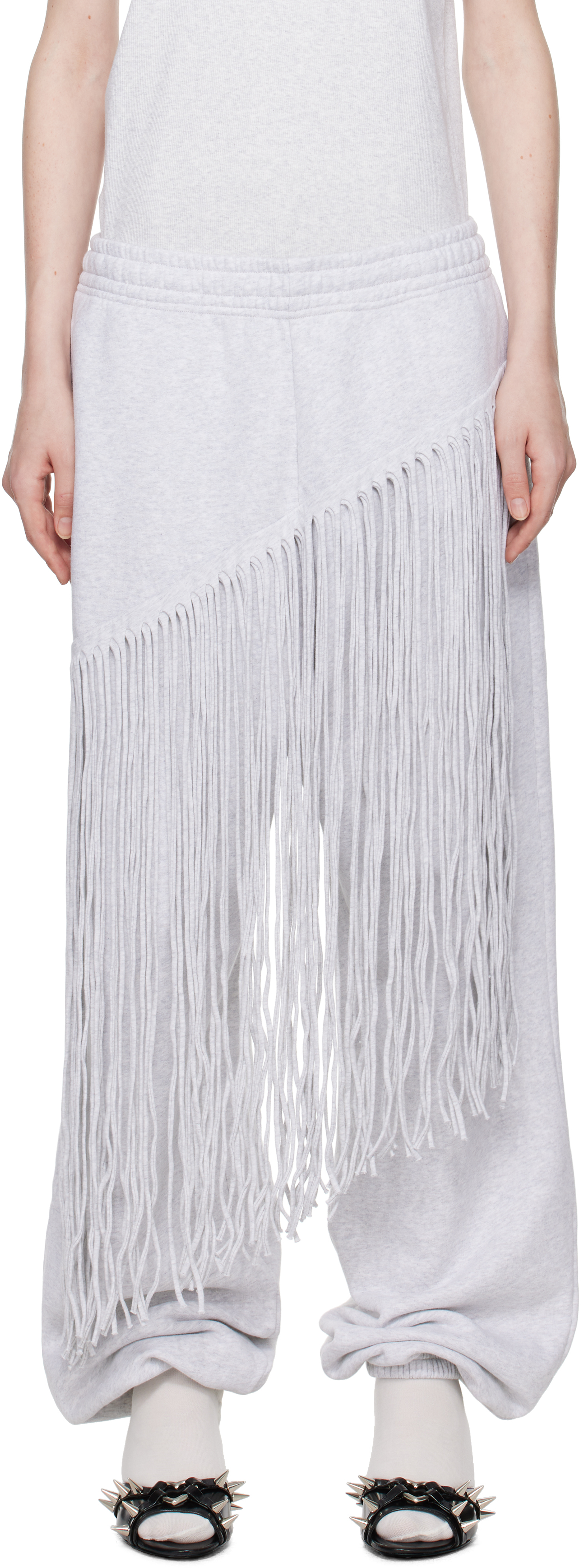 Gray Fringe Lounge Pants