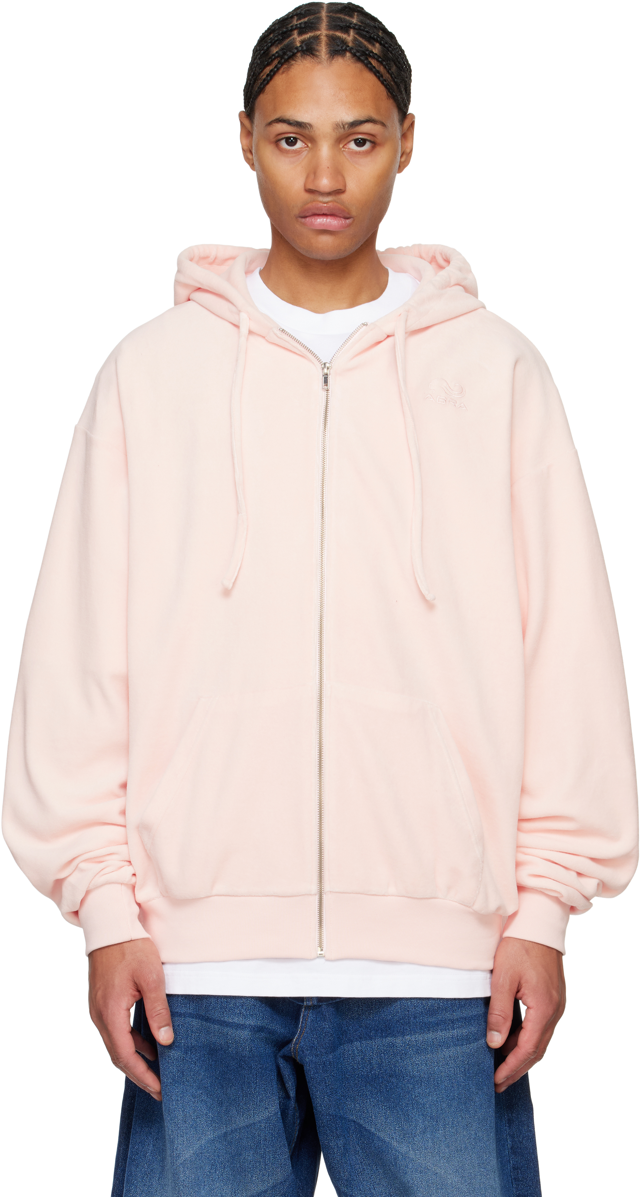 Pink Oversize Zipped Hoodie