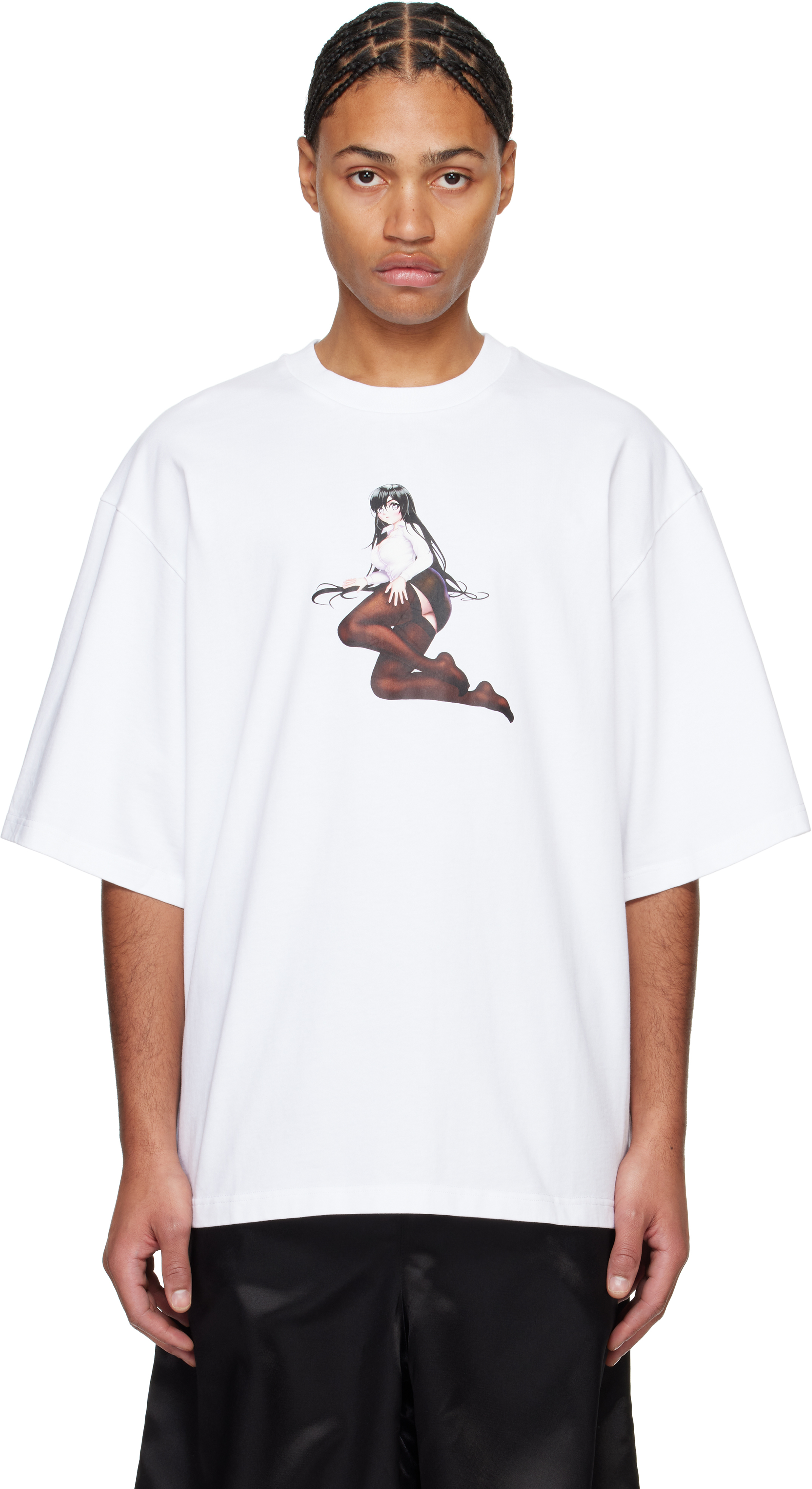 SSENSE Exclusive White Crewneck 'Office Girl' T-shirt