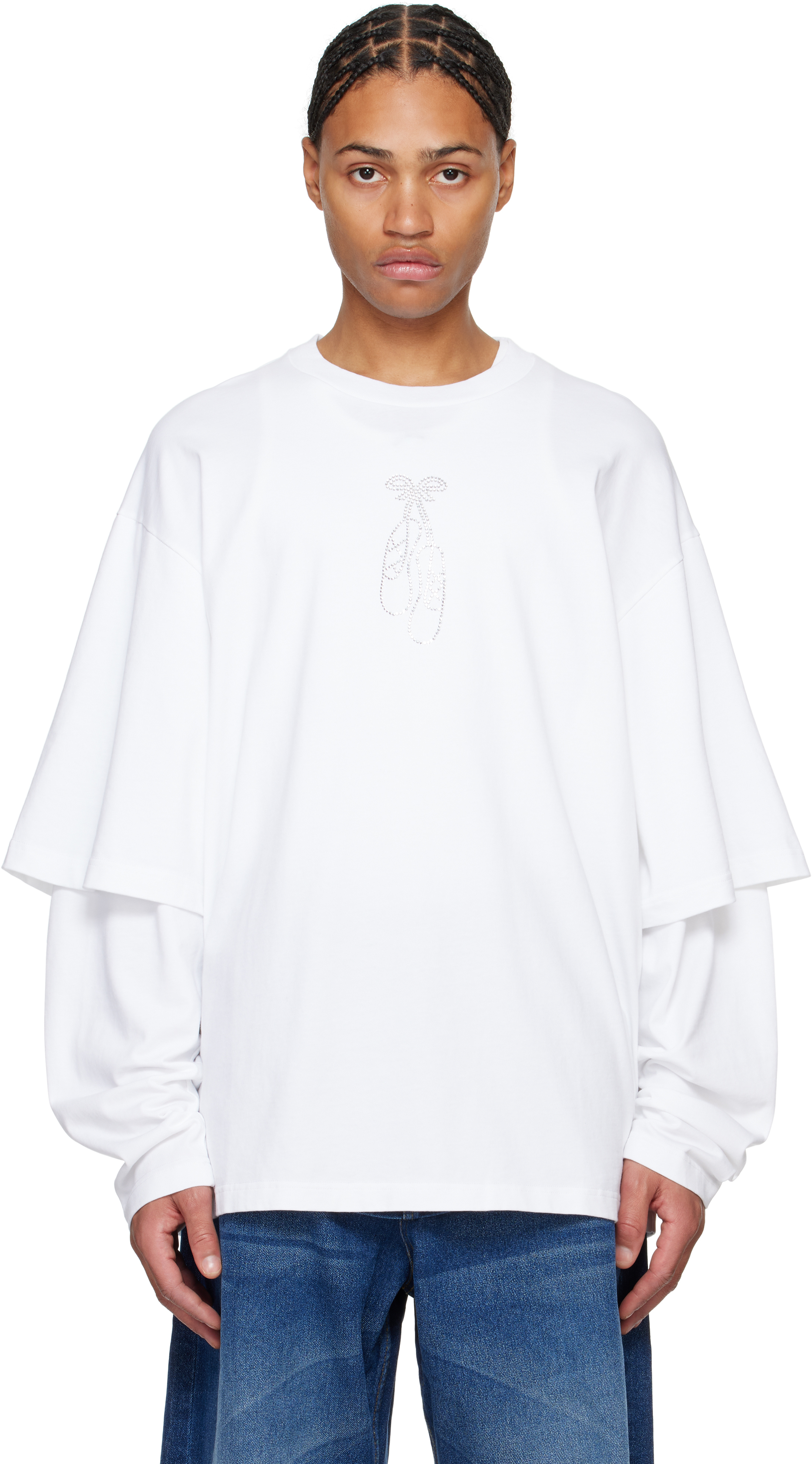 【関税込み】ABRA ホワイト Double Ballerina Tシャツ ABRAのホワイト Double Ballerina Tシャツがセール中