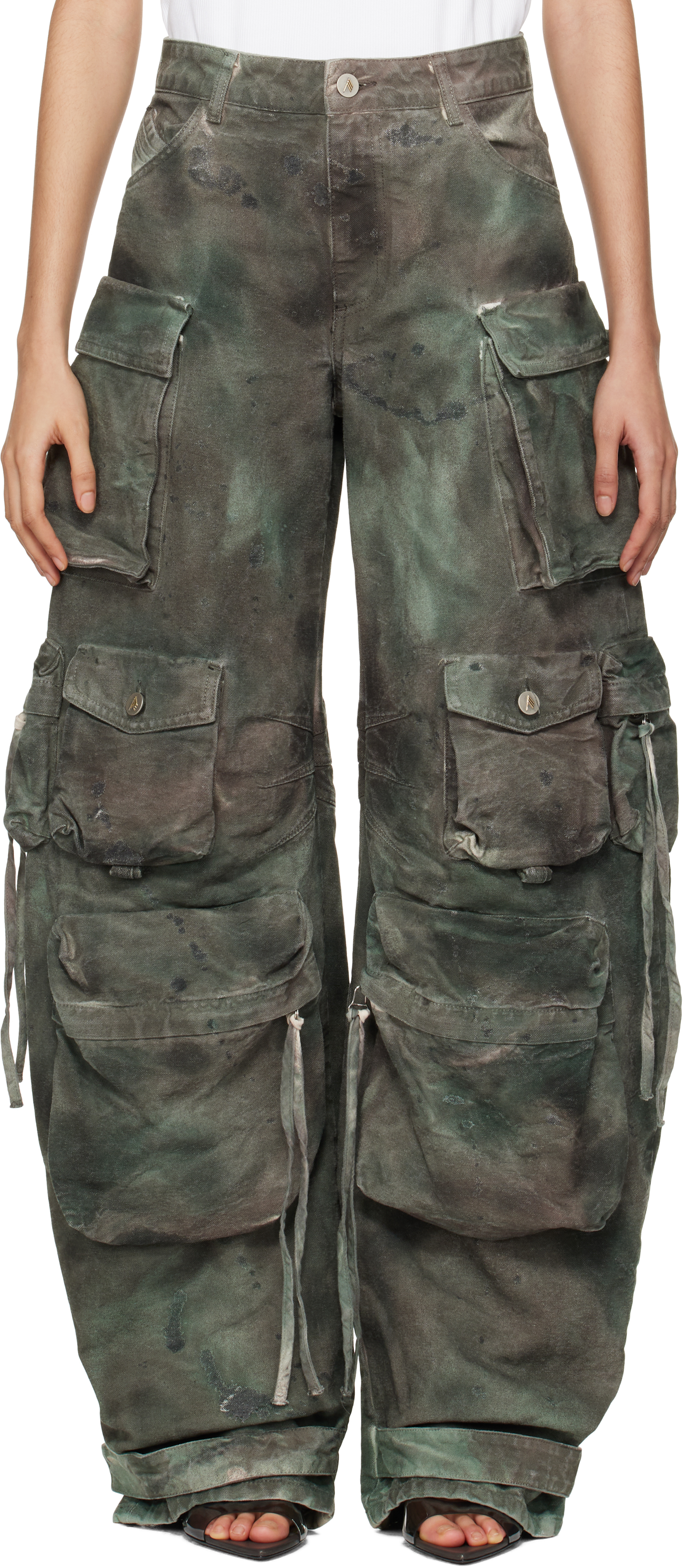 パンツ The Attico Trousers The Attico Slashed Metallic Leather Pants | Saks Fifth Avenue