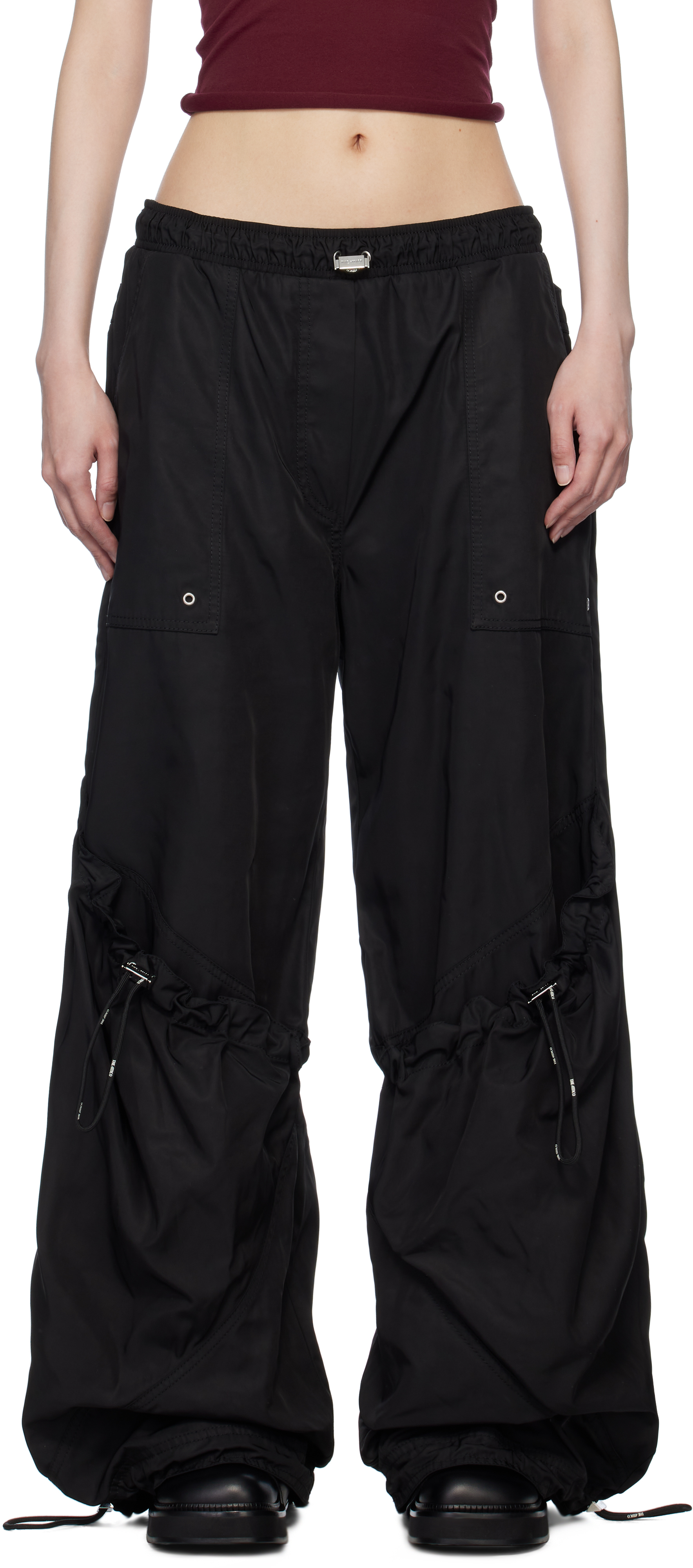 Attico Elegant Long Pants For Women In 100 Black