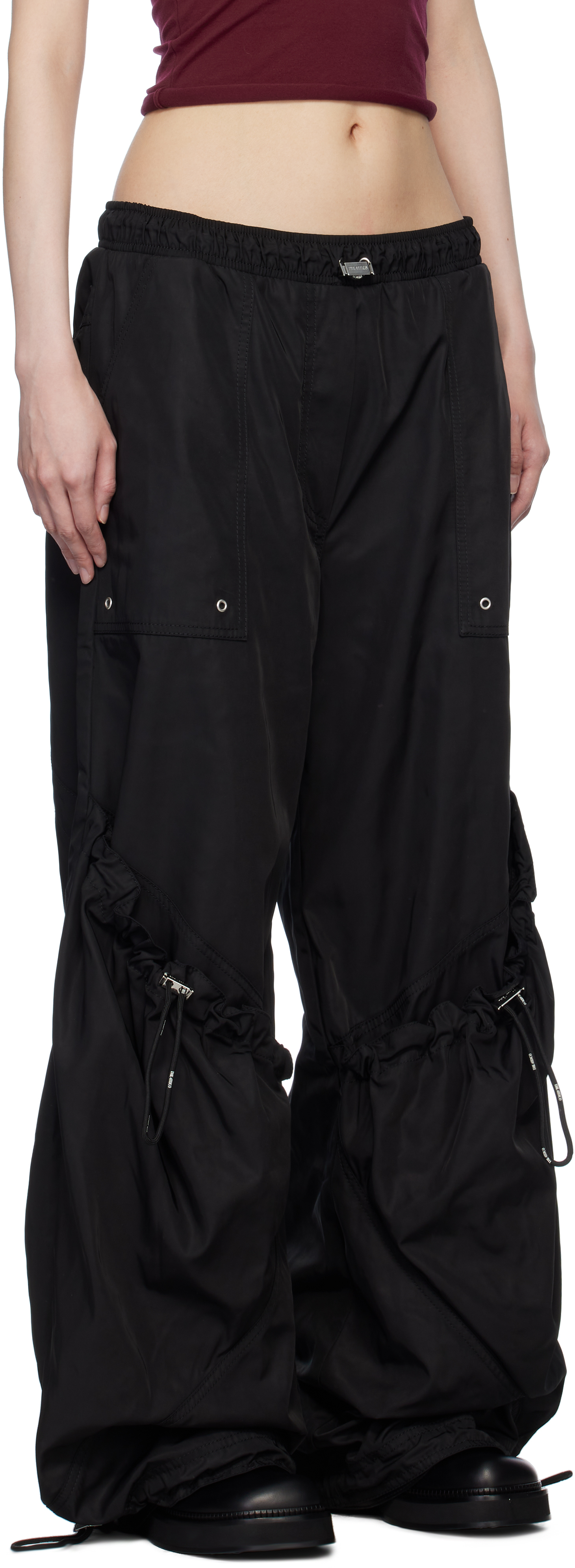 Attico Elegant Long Pants For Women In 100 Black