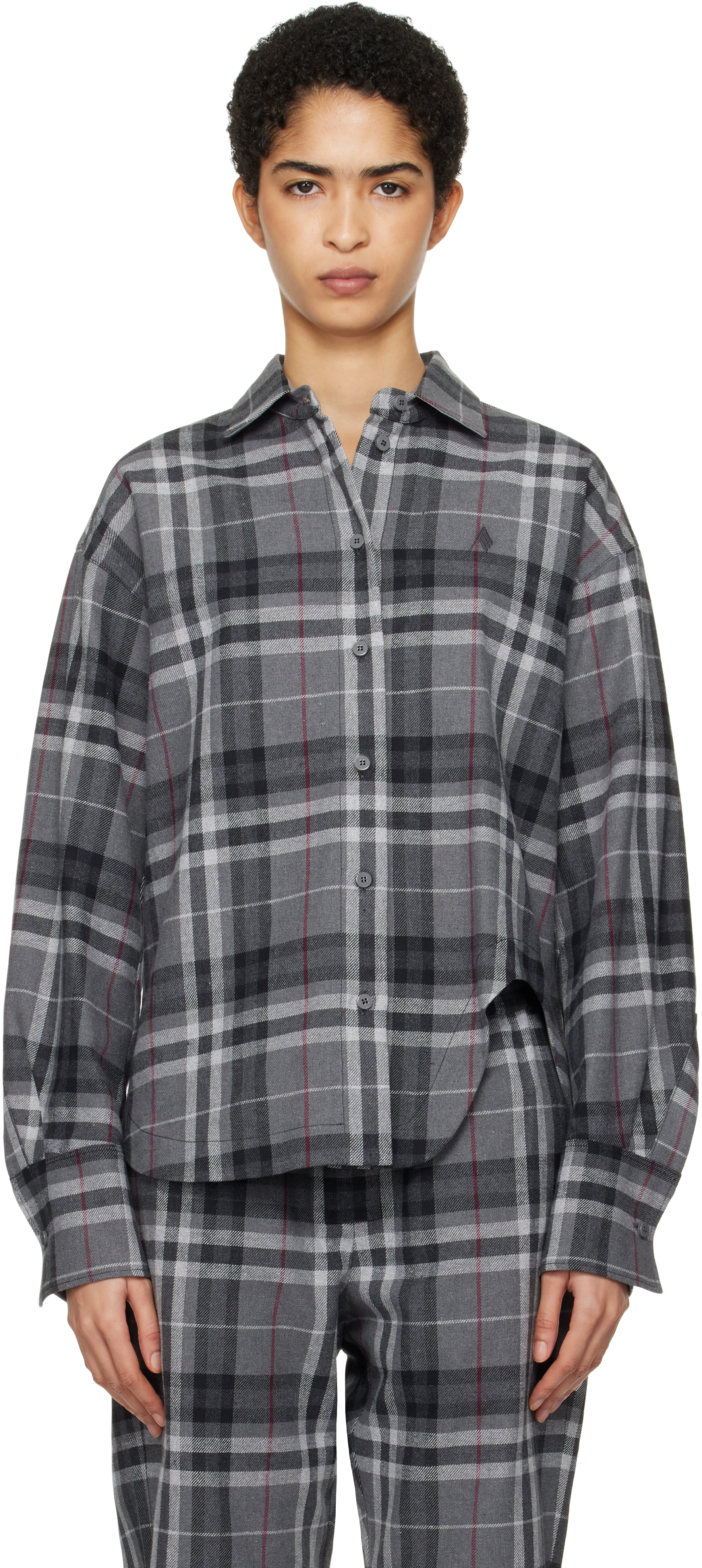【関税込み】THE ATTICO ELIZA SHIRT Eliza'' grey shirt for Women | THE ATTICO®