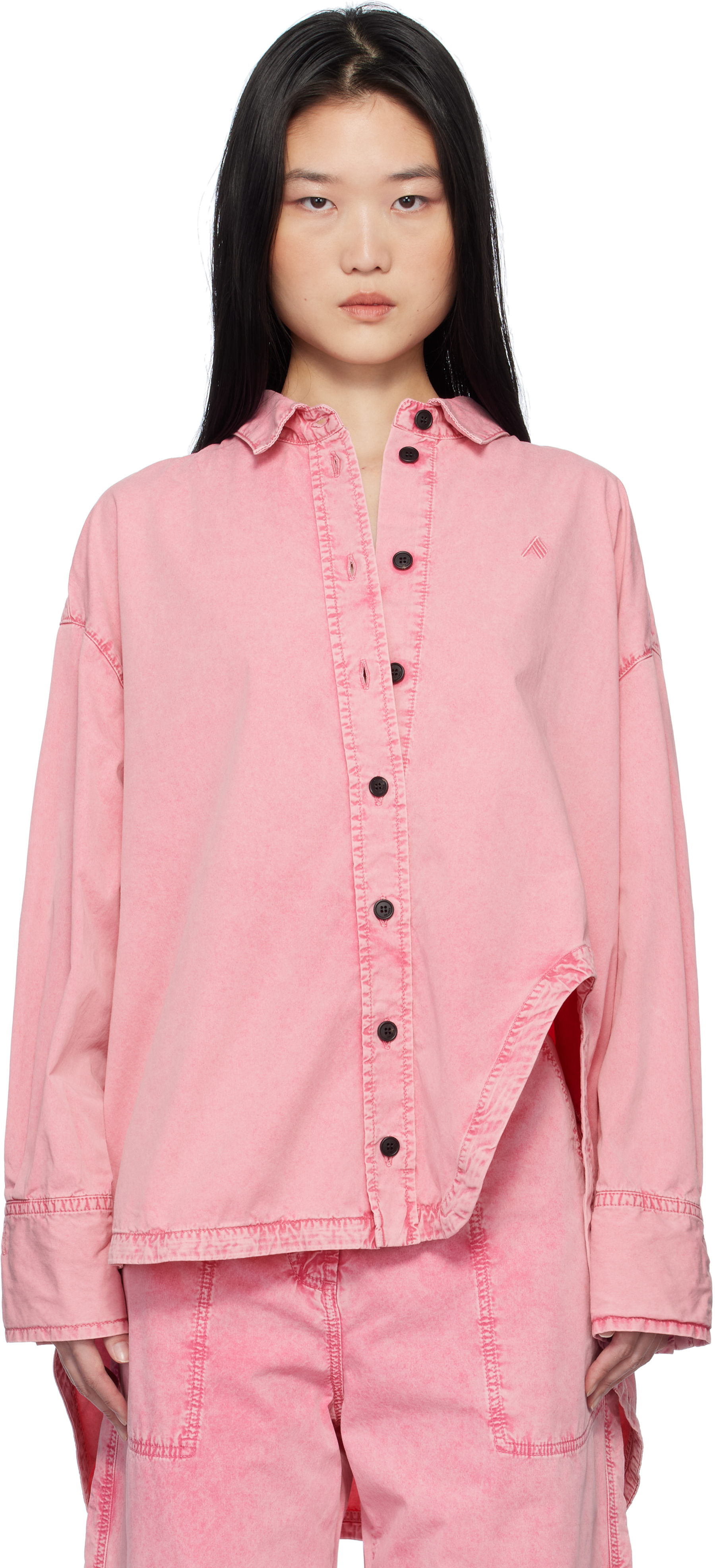 Tシャツ・カットソー THE ATTICO FW25 DIANA SHIRT DENIM (WCB00068DDD085AA 024) Diana'' washed blue shirt for Women | THE ATTICO®