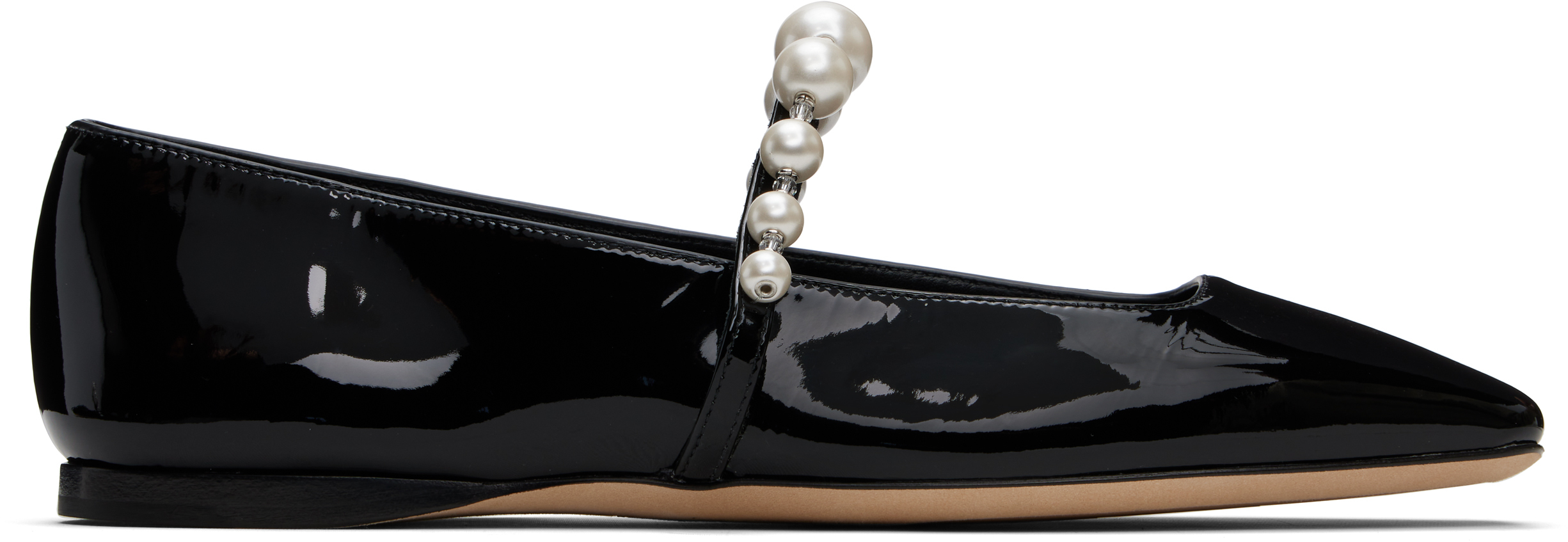 Black Ade Ballerina Flats by Jimmy Choo on Sale