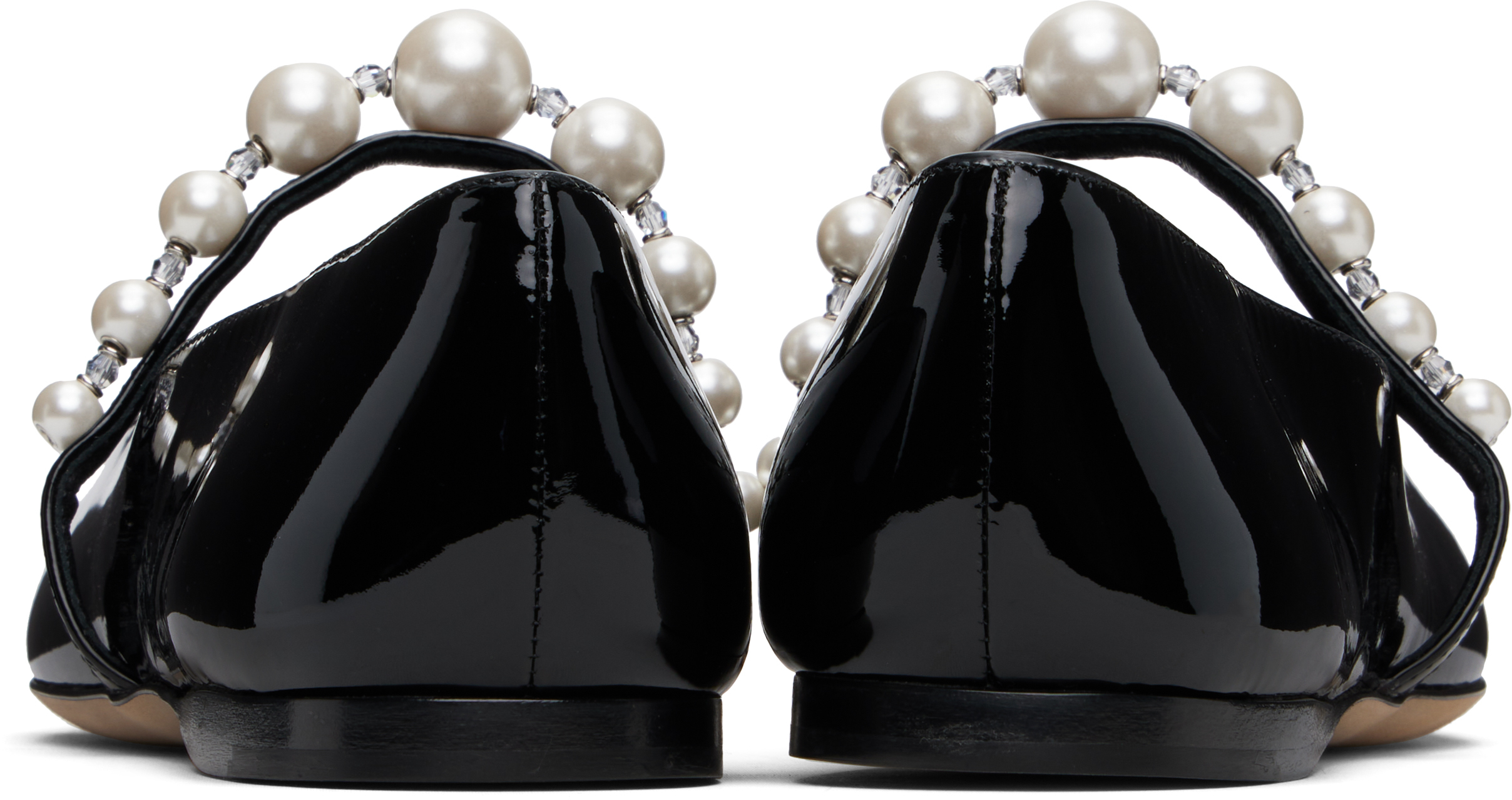 Jimmy Choo Pearl Square Toe Patent Ballerina Shoes
