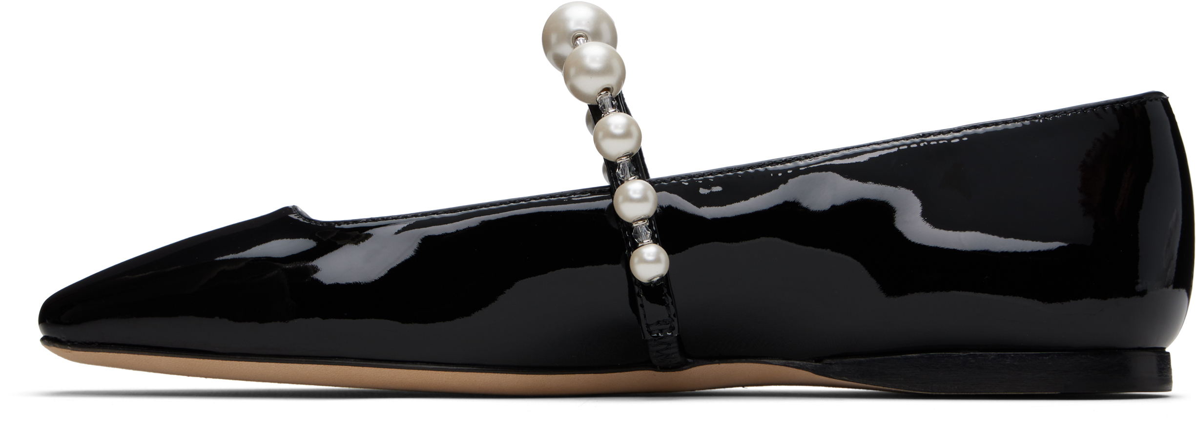 Jimmy Choo Pearl Square Toe Patent Ballerina Shoes