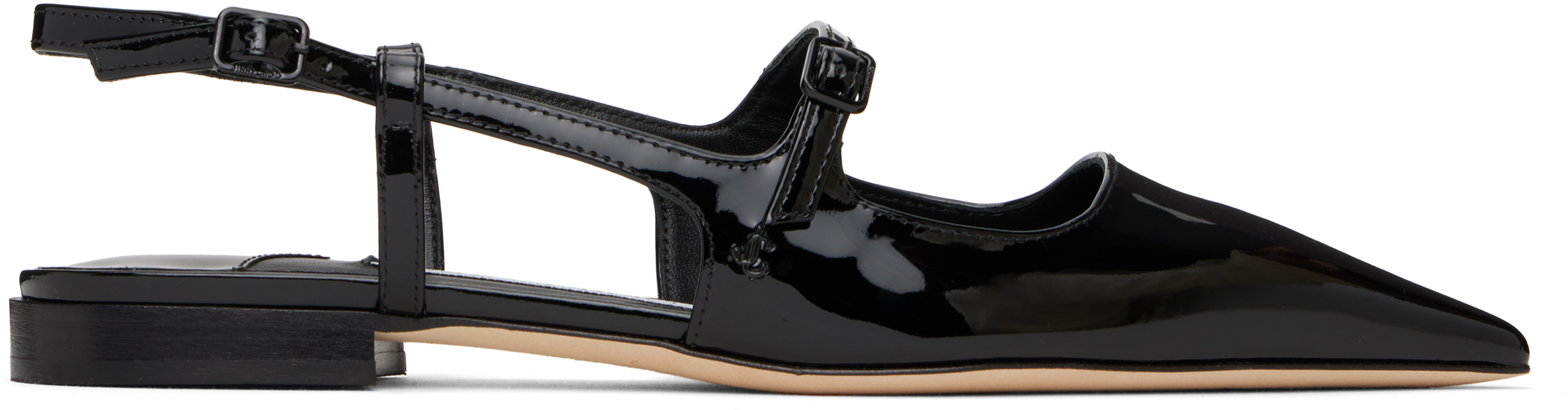 Black Didi Ballerina Flats by Jimmy Choo on Sale