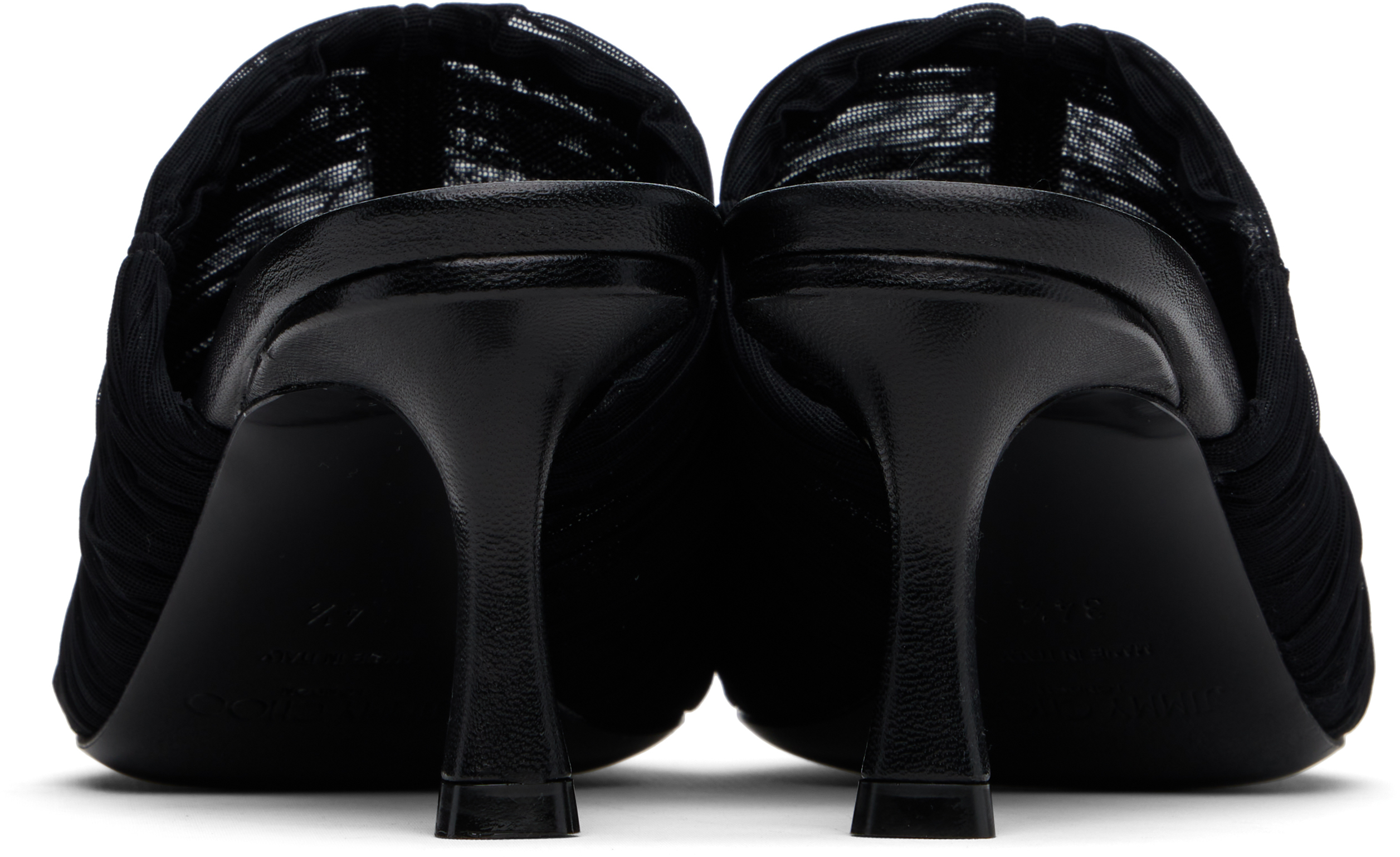 Jimmy Choo Draped Pointed Toe Stiletto Mules In Black