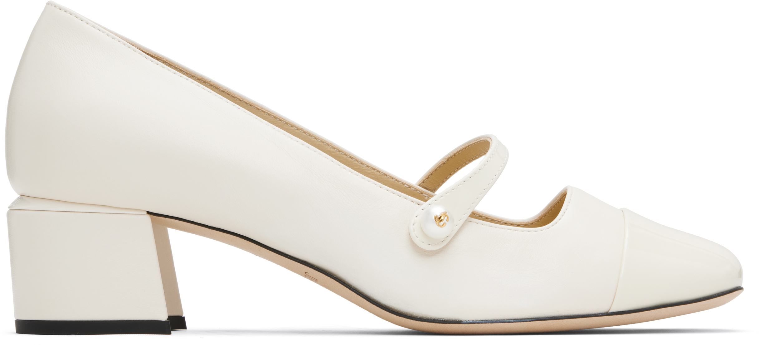 Jimmy Choo Off-white Elisa 45 Heels In Brown