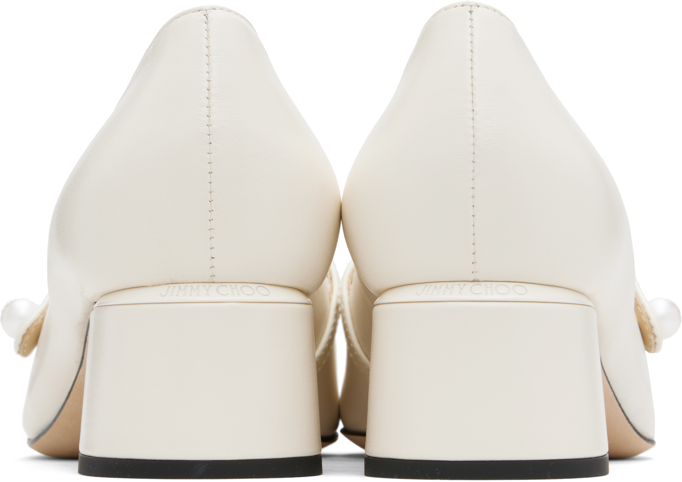 Jimmy Choo Off-white Elisa 45 Heels In Brown