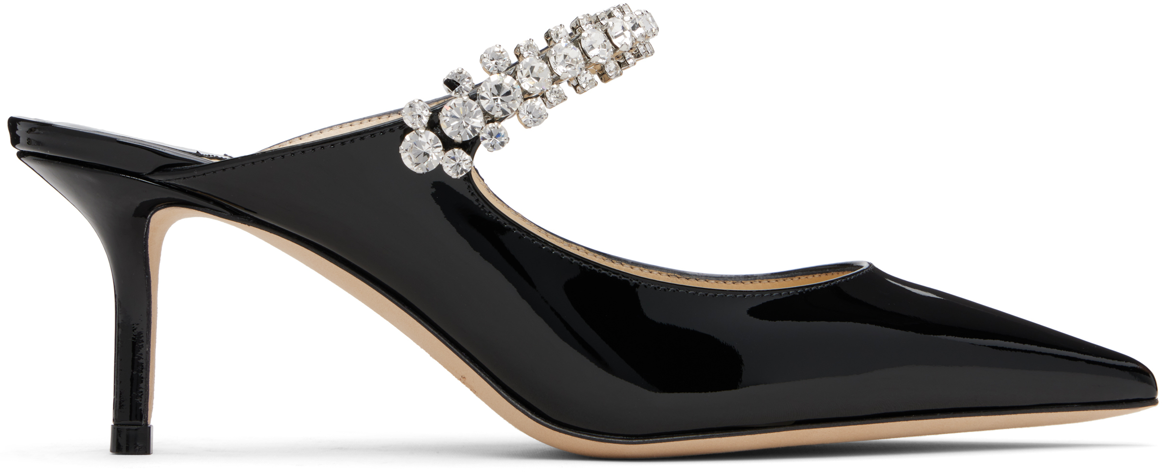 Jimmy Choo Patent Leater Bing 65 Mules In Black